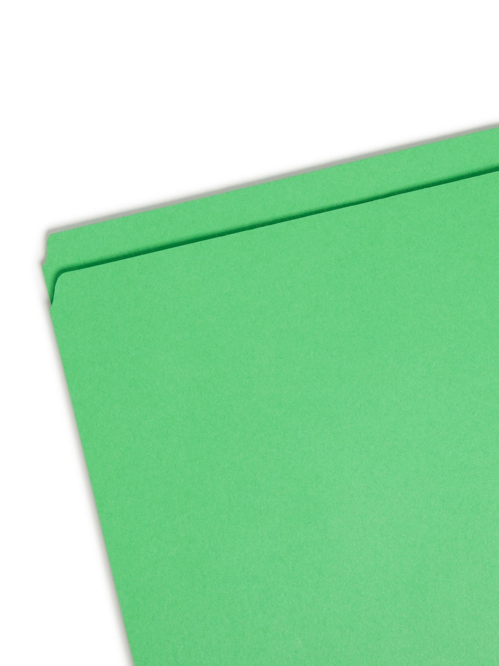 Reinforced Tab File Folders, Straight-Cut Tab, Green Color, Letter Size, Set of 100, 086486121101