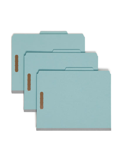 100% Recycled Value Pressboard Colored Classification Folders, 2/5 Cut Tab, 2 inch Expansion, 1 Divider, Blue Color, Letter Size, Set of 0, 30086486211803