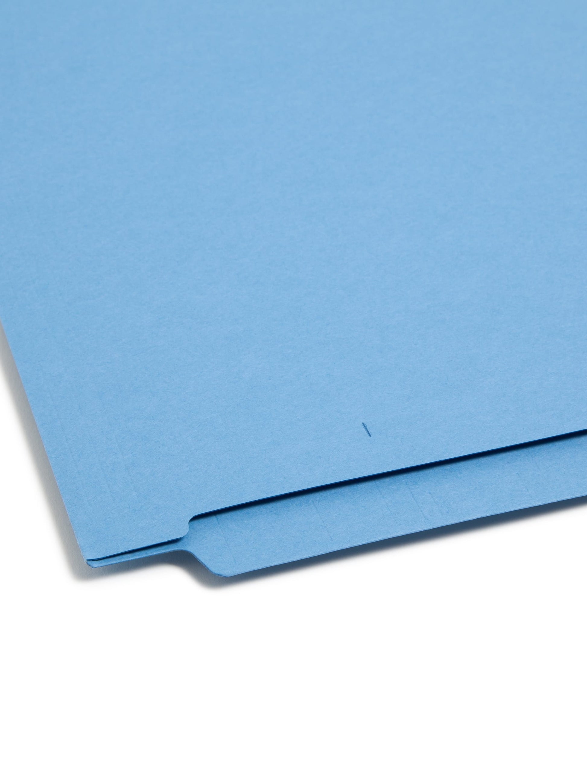 Shelf-Master® Reinforced Tab End Tab File Folders, Straight-Cut Tab, Blue Color, Letter Size, Set of 100, 086486250108