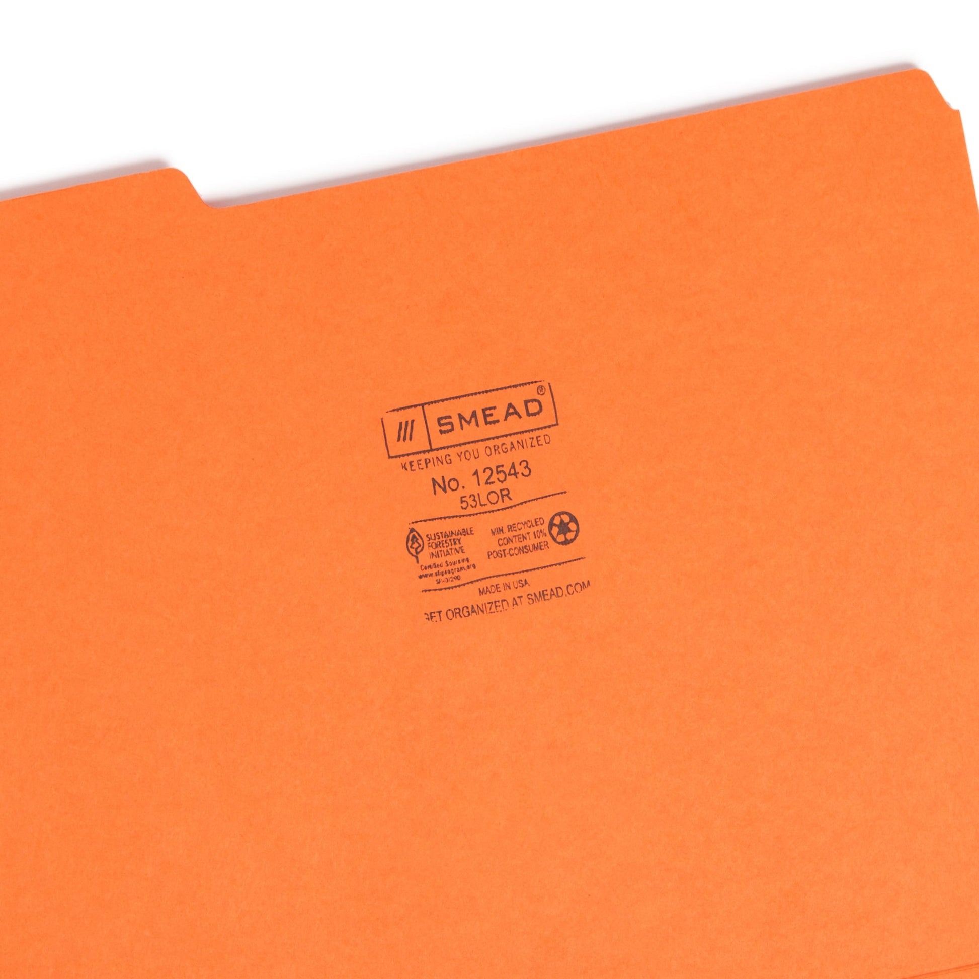 Standard File Folders, 1/3-Cut Tab, Orange Color, Letter Size, Set of 100, 086486125437