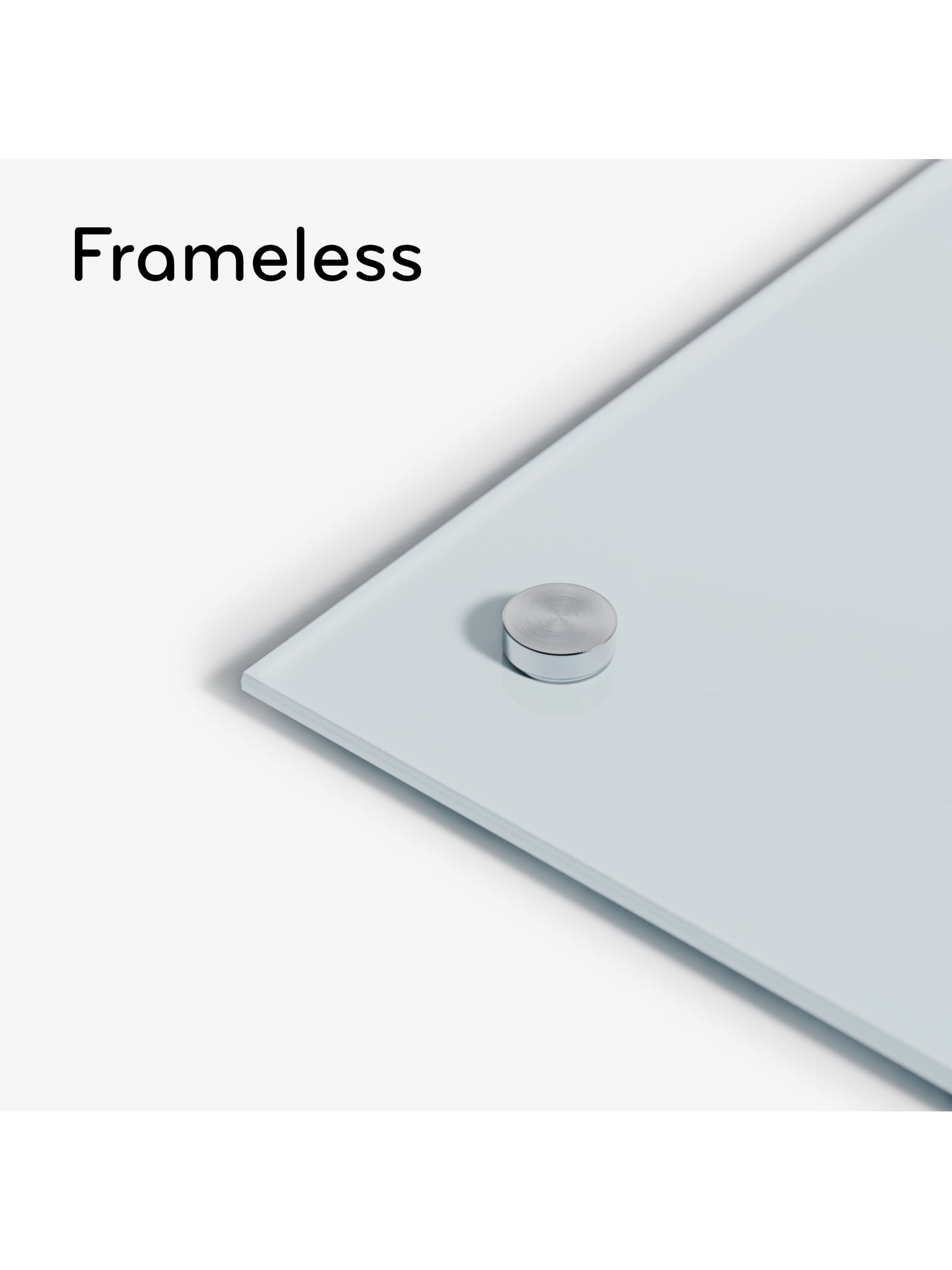 Frameless Glass Non-Magnetic Dry Erase Board, N/A, White, 4 x 3, 4 x 3, White, 4 X 3 Size, Set of 1, 812296021214