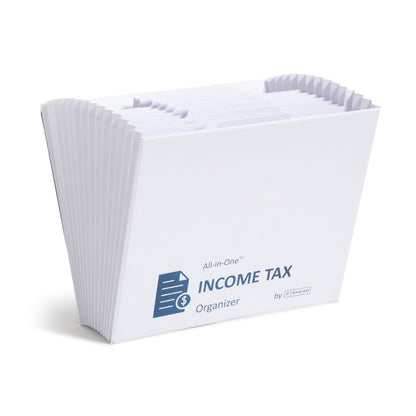 All-in-One Income Tax Organizer, 12 Pockets, White Color, Letter Size, Set of 1, 086486706605