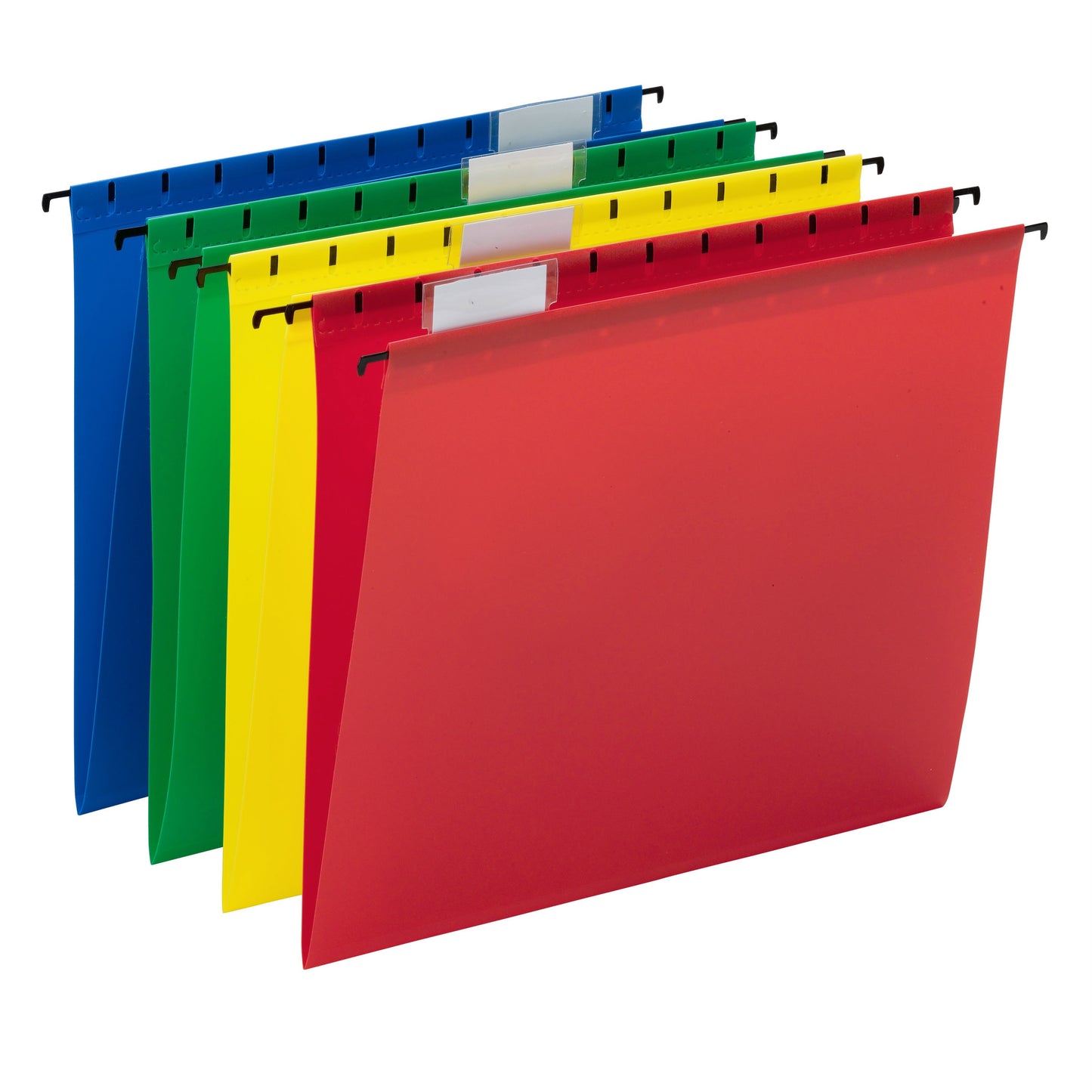 Poly Hanging File Folders, Assorted Primaries Color, Letter Size, Set of 12, 086486640268