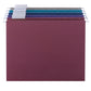 Standard Hanging File Folders with 1/5-Cut Tabs, Assorted Jewel Tones Color, Letter Size, Set of 25, 086486640565