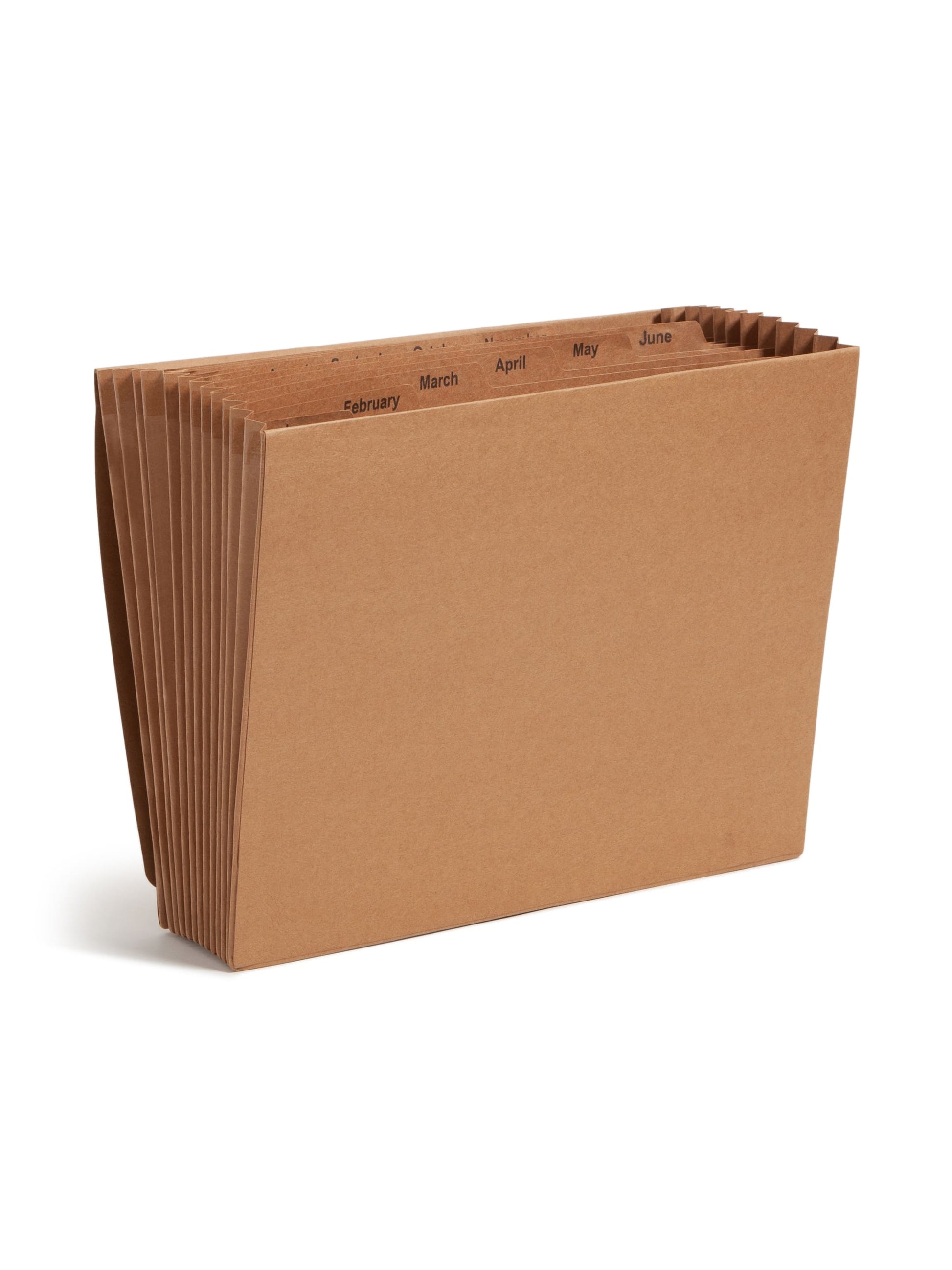 Kraft Expanding Files, 12 Pockets, Monthly Jan-Dec, Kraft Color, Letter Size, Set of 1, 086486701860