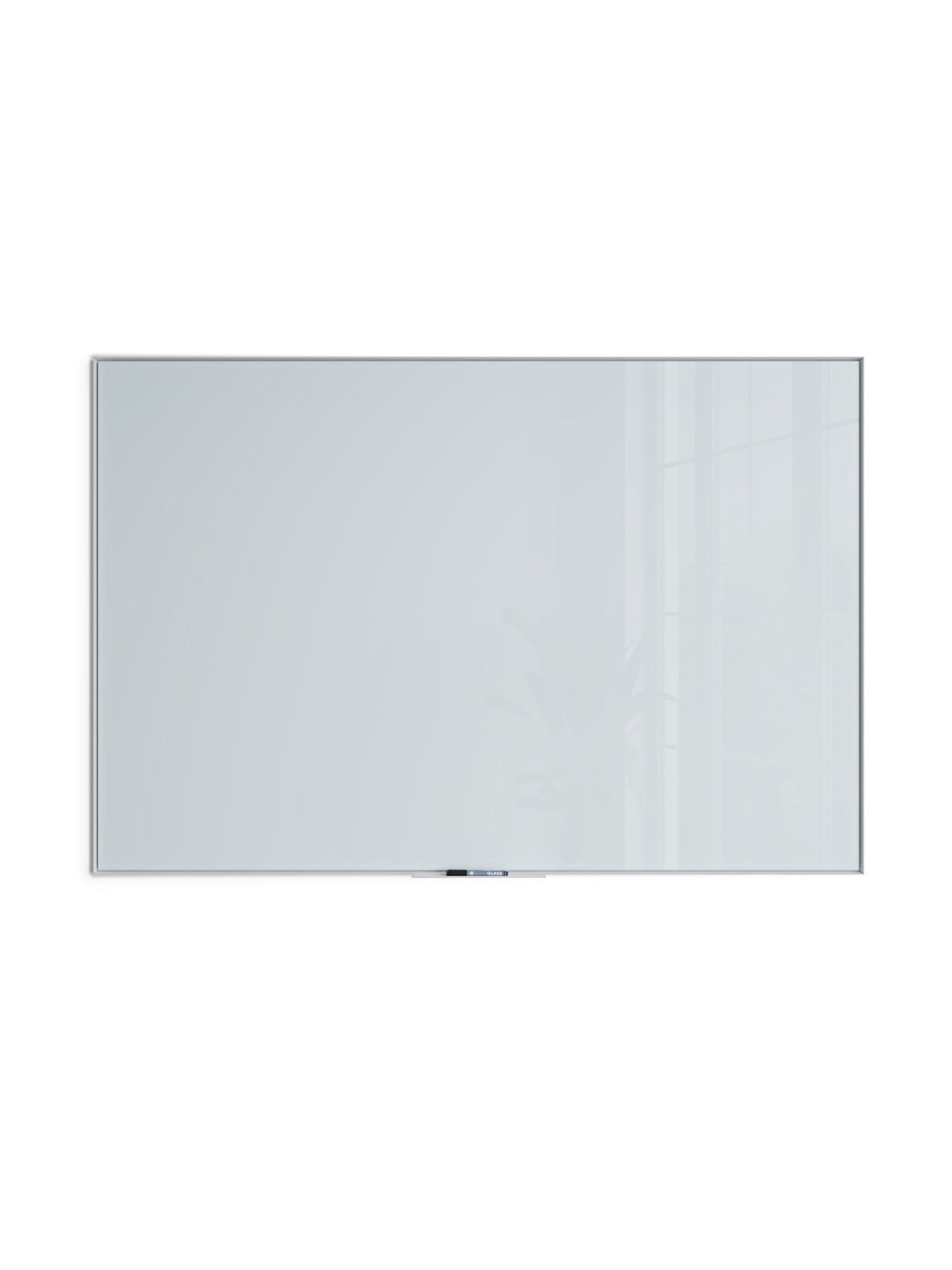 Aluminum Frame Magnetic Glass Dry Erase Board, White, White, 70" x 47", 6 x 4, White, 70" X 47" Size, Set of 1, 817894028276