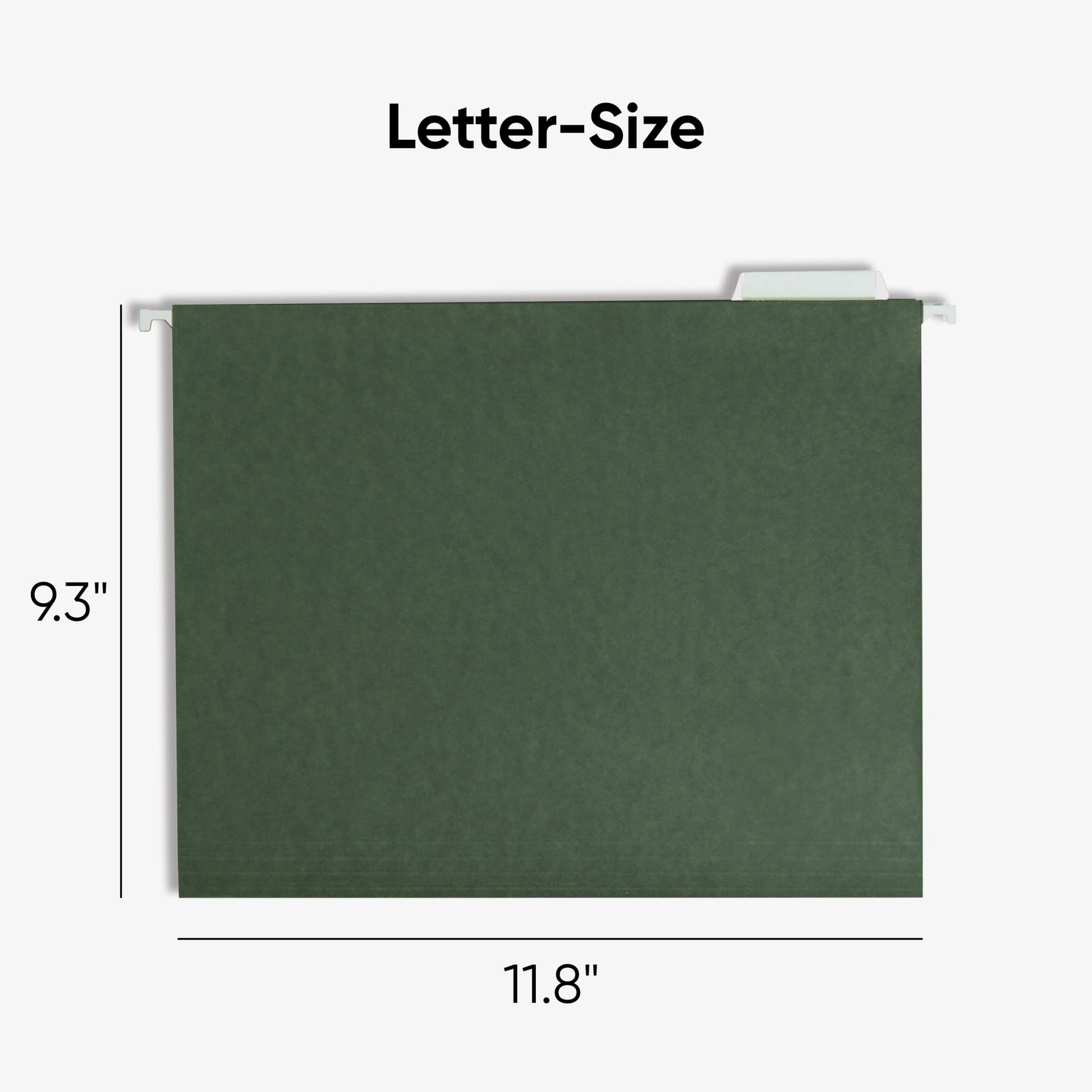 Standard Hanging File Folders with 1/5-Cut Tabs, Standard Green Color, Letter Size, Set of 50, 086486640299