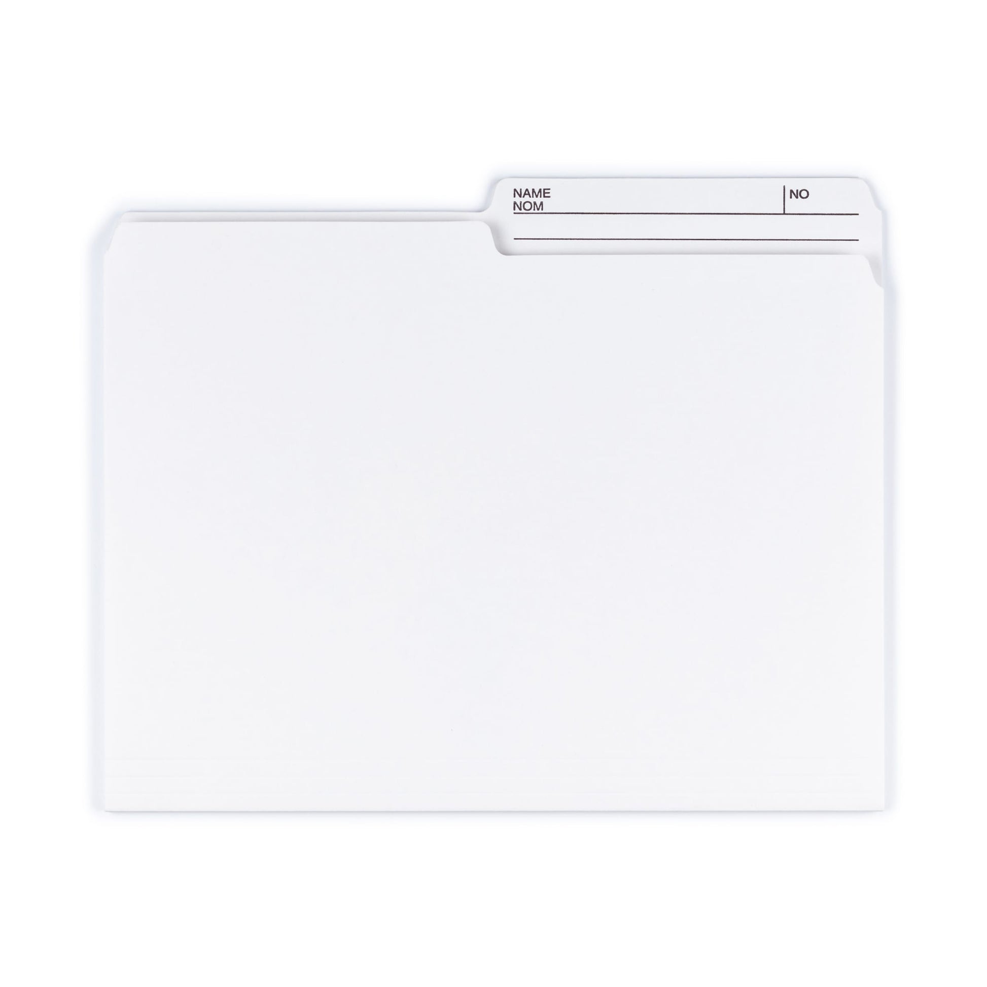 Reversible Printed Tab File Folders, 1/2-Cut Tab, Ivory Color, Letter Size, Set of 100, 086486103480