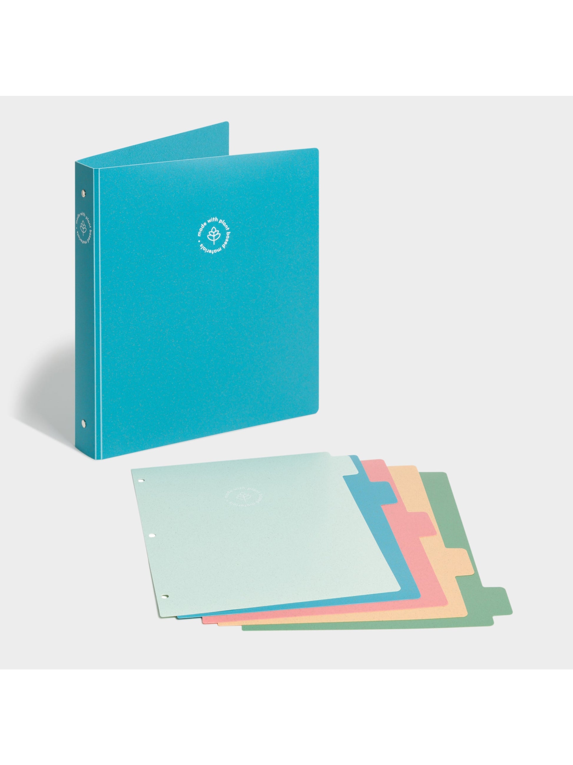 U-Eco Poly Binder with 5 Tab Dividers, U-Eco, 1/5 Cut, 2 Pockets, 5 Dividers, Blue, Blue, Set of 6, 843463165981