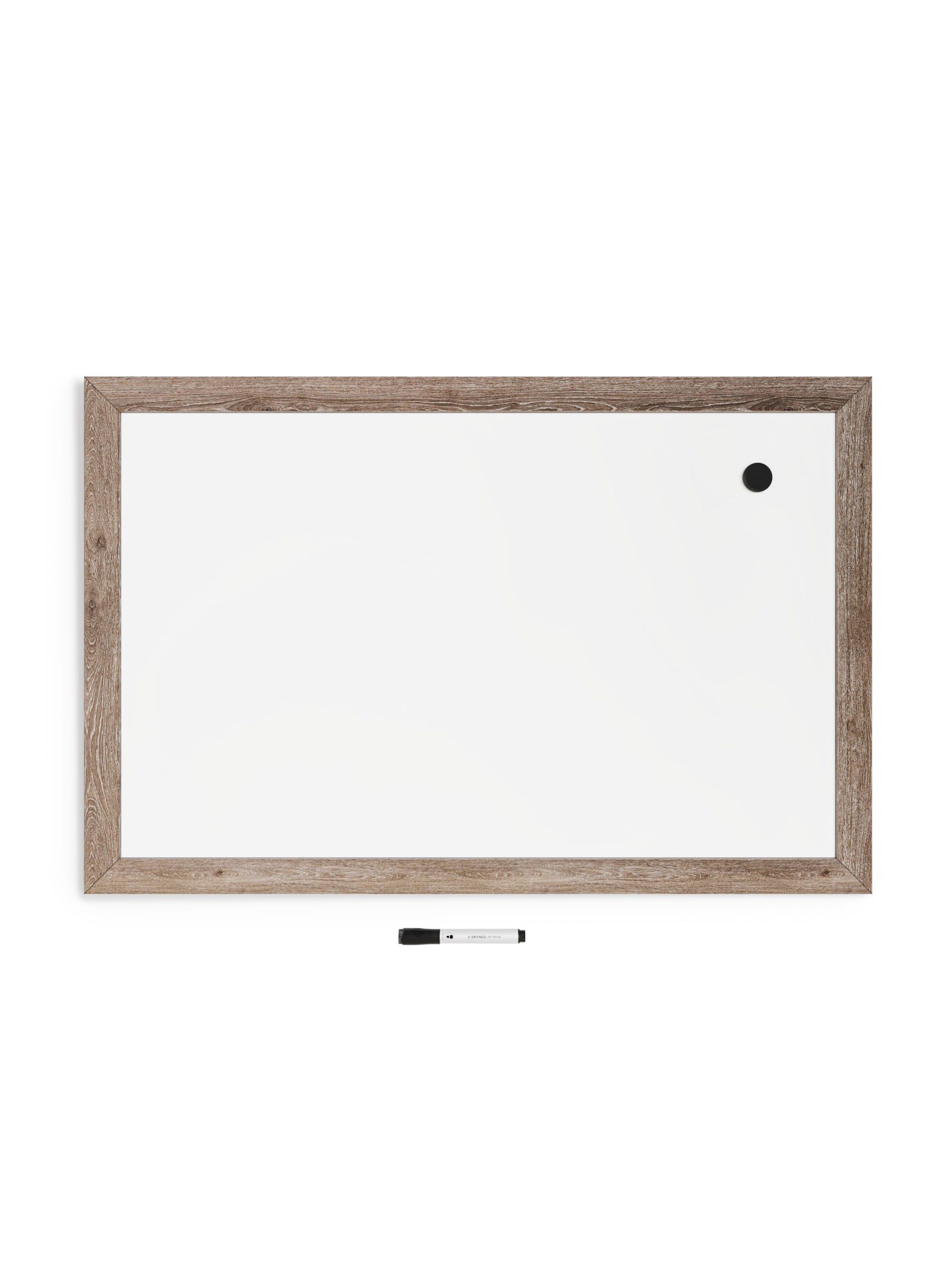 Rustic Frame Dry Erase Board, Brown, White, 35" x 23", 3 x 4, White, 35" X 23" Size, Set of 1, 843463148908