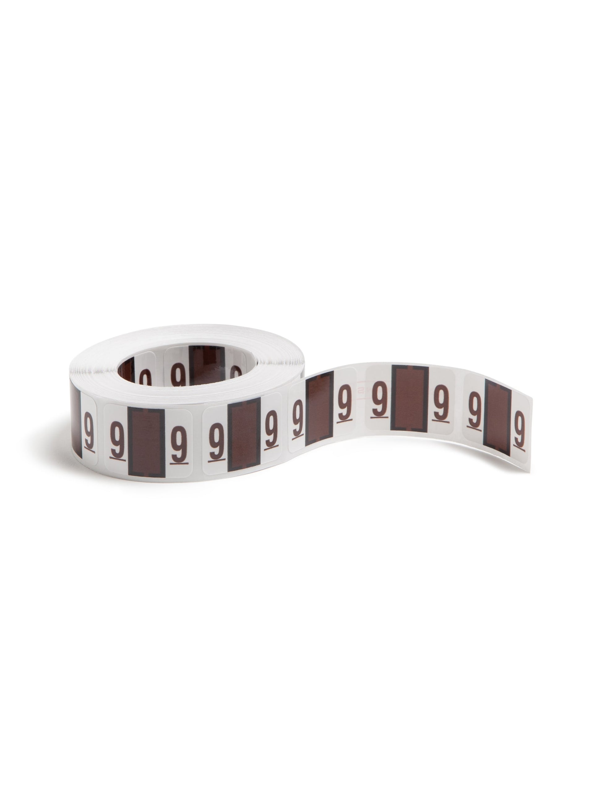 BCCRN Bar Style Color-Coded Numeric Labels, 0-9 Rolls, Brown Color, 1-1/4" X 1" Size, Set of 50, 086486673792