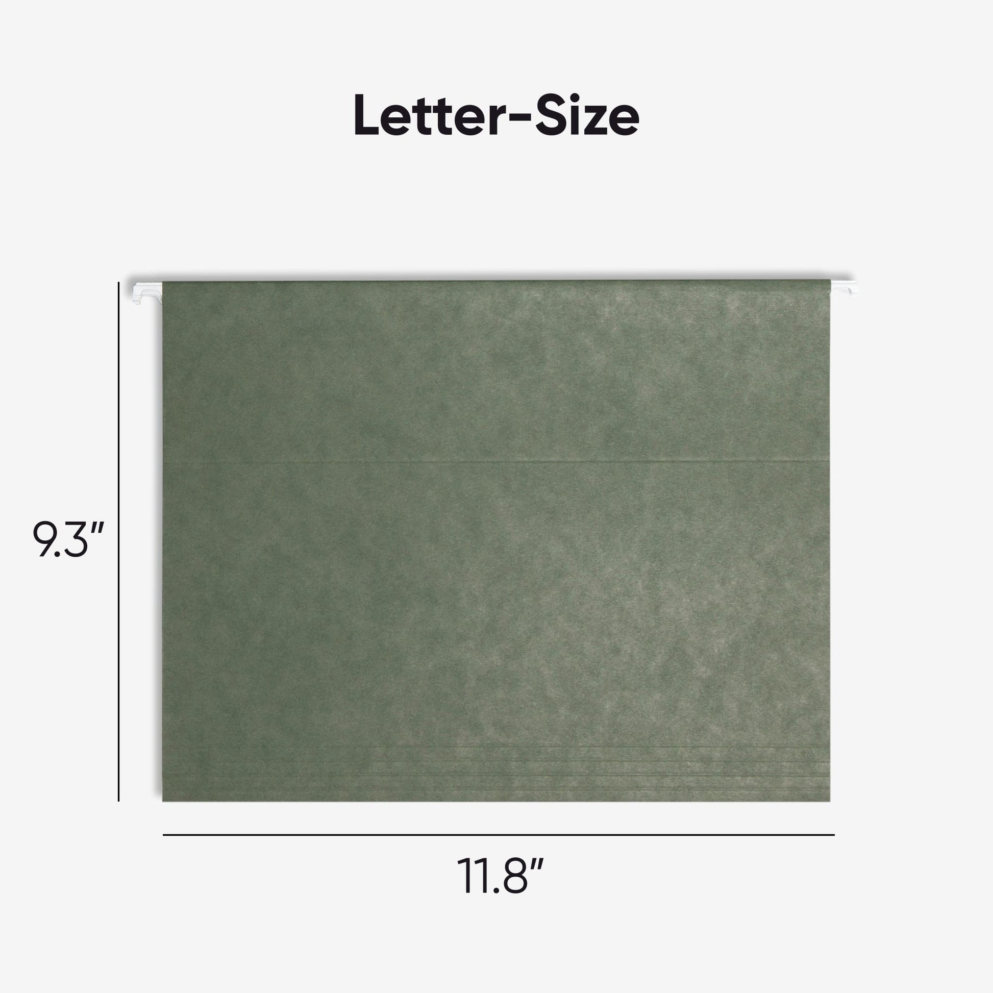 Standard Hanging File Folders with 1/5-Cut Tabs, Standard Green Color, Letter Size, Set of 25, 086486640558