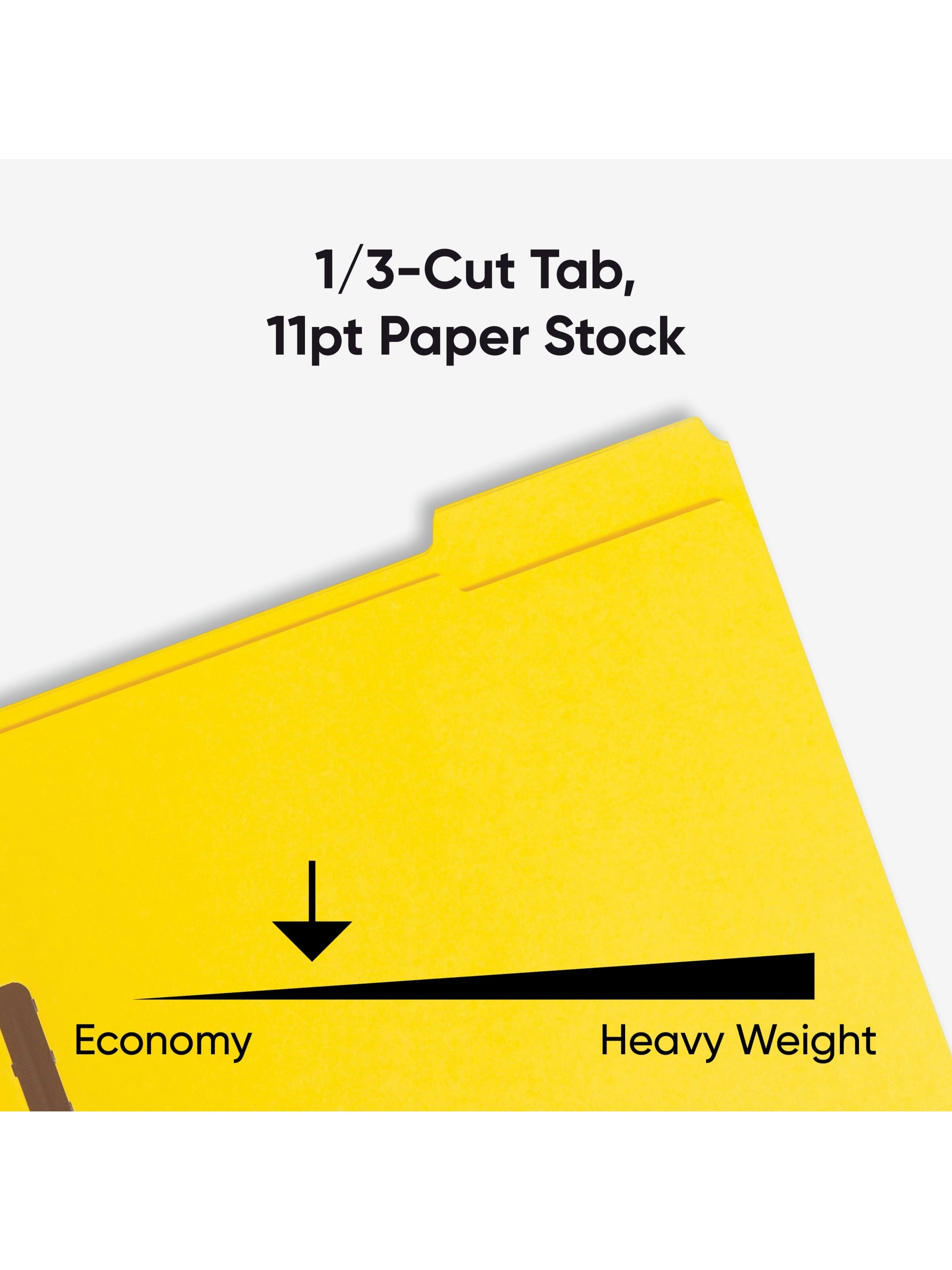 Reinforced Tab Fastener File Folders, 1/3-Cut Tab, 2 FastenersReinforced Tab Fastener File Folders, 1/3 Cut, Yellow, Letter, Yellow, Letter Size, Set of 50, 086486129404