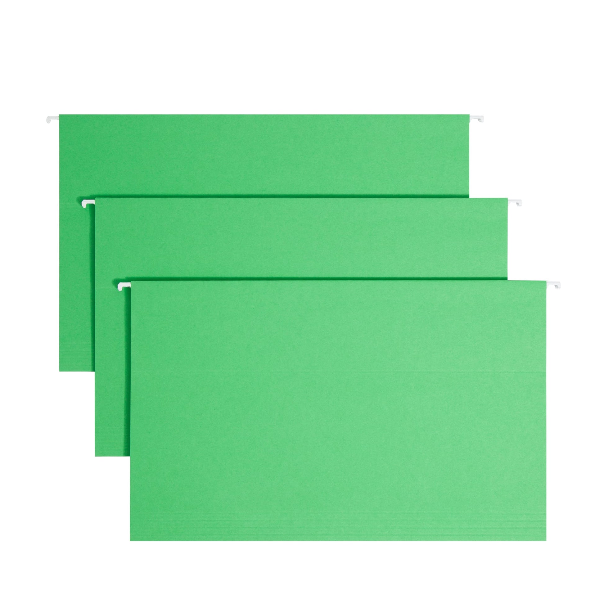 Standard Hanging File Folders with 1/5-Cut Tabs, Green Color, Legal Size, Set of 25, 086486641616