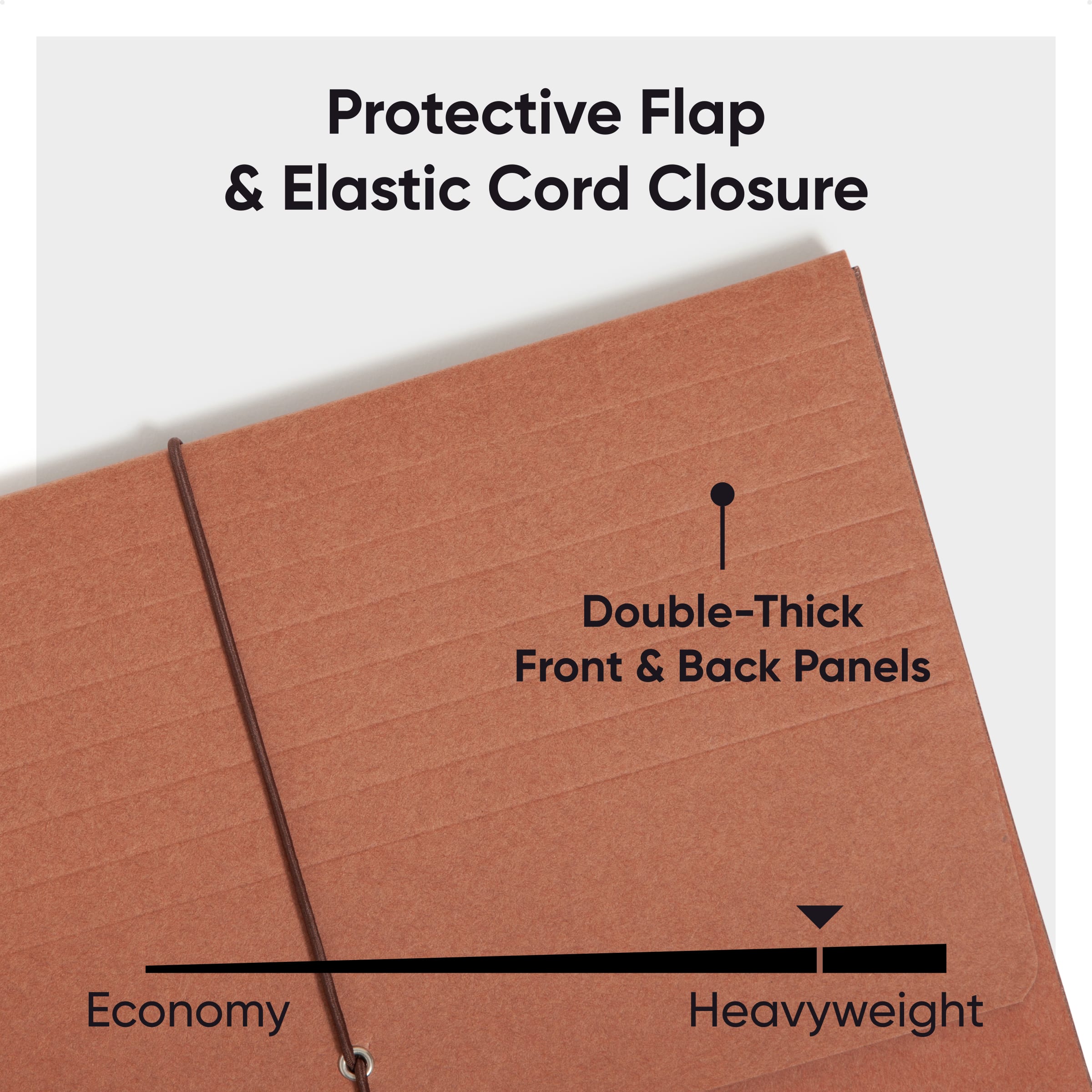 Tear-Resistant Redrope Expanding Wallets with Elastic Cord, 3-1/2