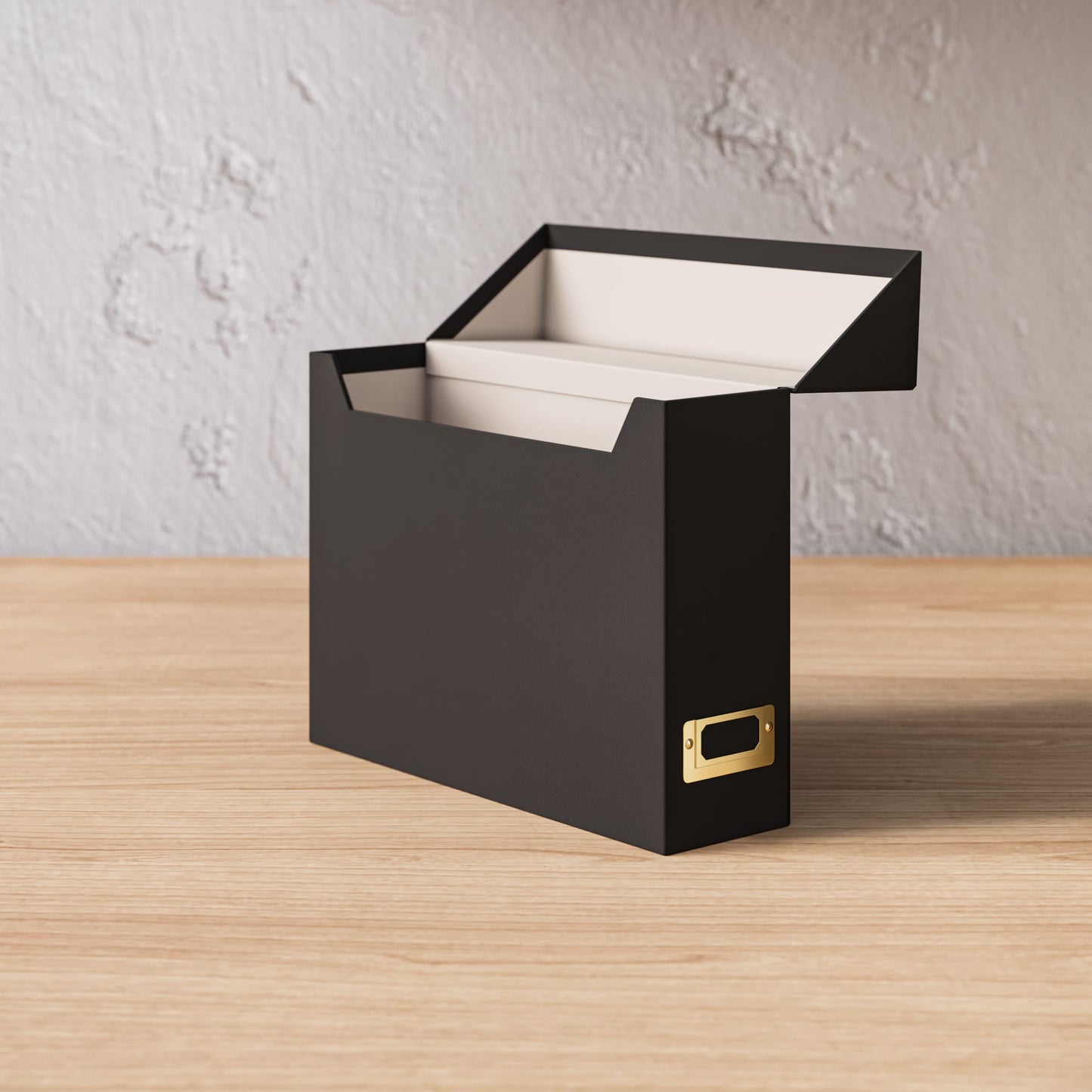 Flip Top Box, Charcoal Color, 13" X 9.4" X 3.7" Size, Set of 1, 086486702331