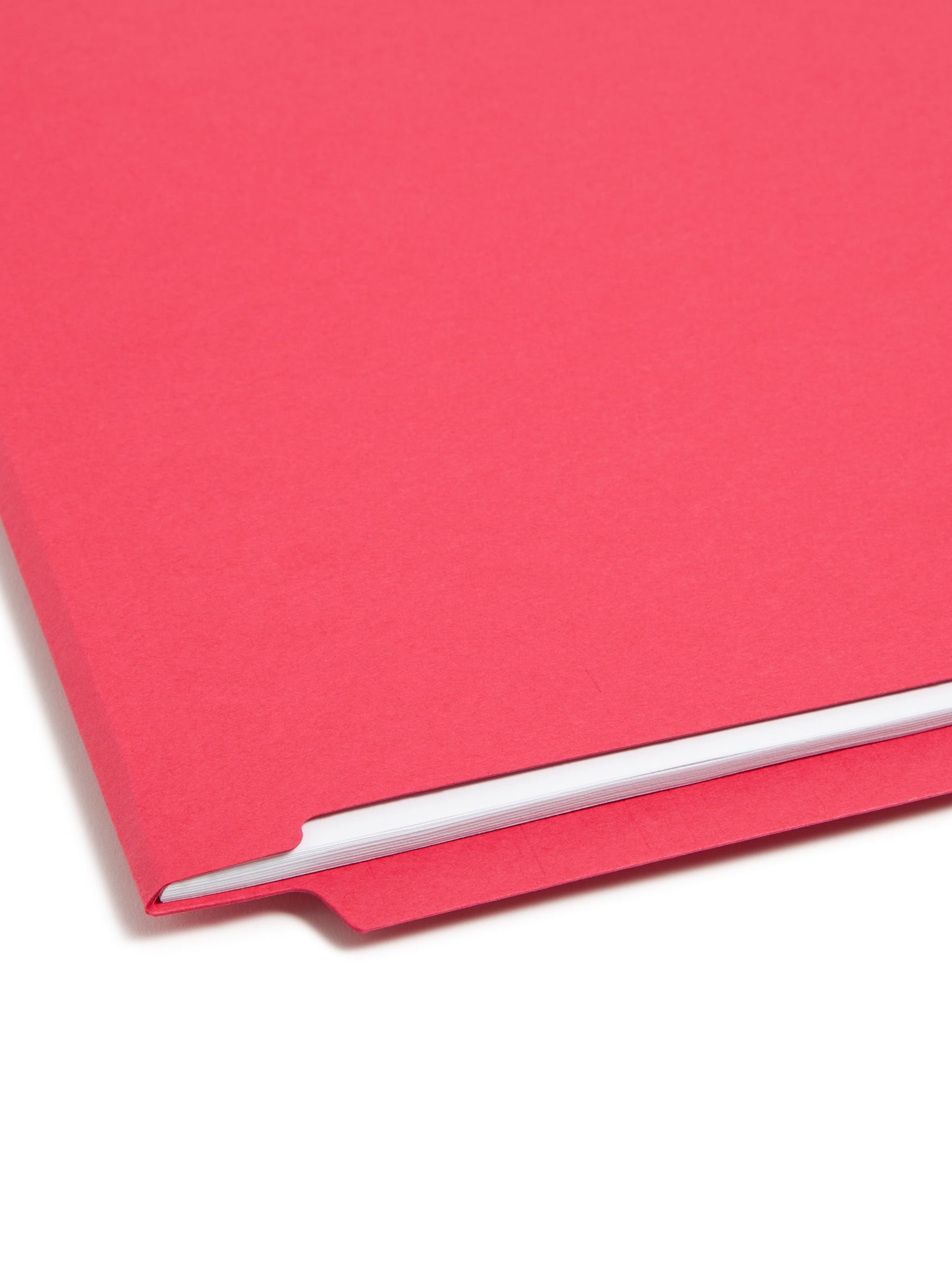 Shelf-Master® Reinforced Tab End Tab File Folders, Straight-Cut Tab, Red Color, Legal Size, Set of 100, 086486287104