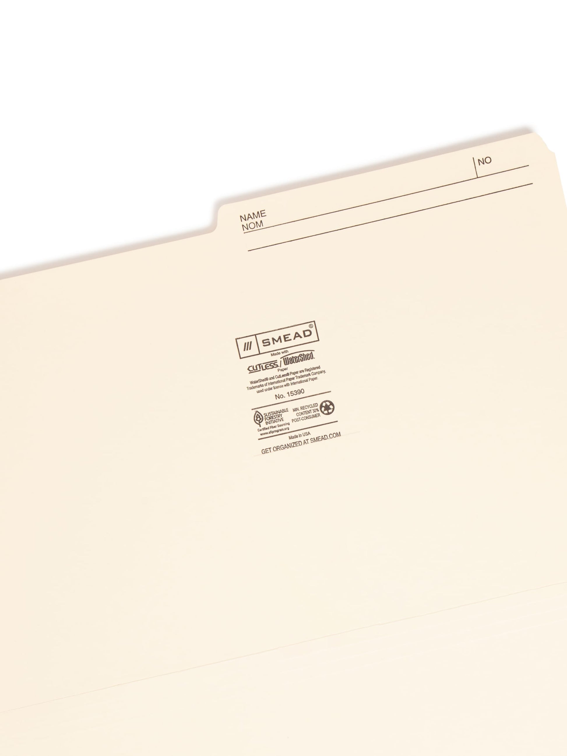 WaterShed®/CutLess® Reversible Printed Tab File Folders, Manila Color, Legal Size, 086486153904