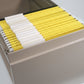 Standard Hanging File Folders with 1/5-Cut Tabs, Yellow Color, Legal Size, Set of 25, 086486641692