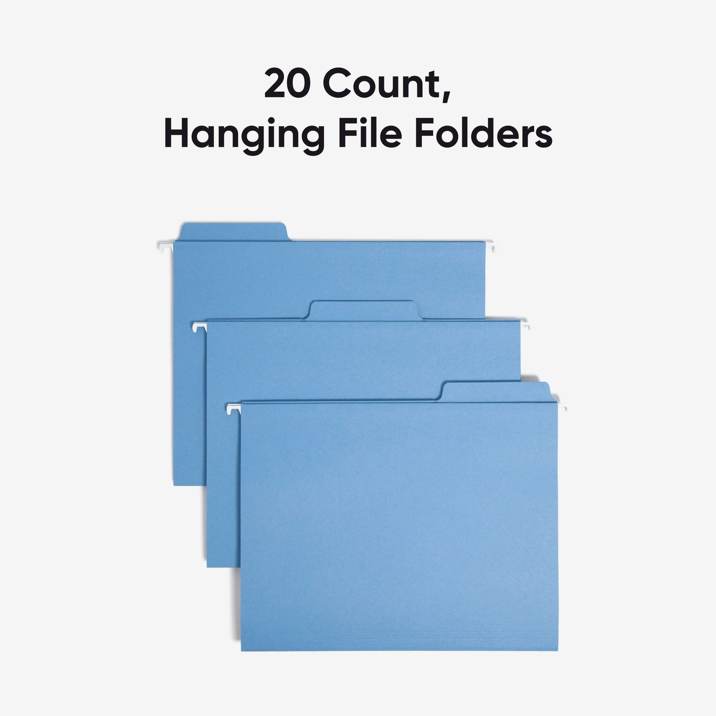 FasTab® Hanging File Folders, 1/3-Cut Tab, Blue Color, Letter Size, Set of 20, 086486640992