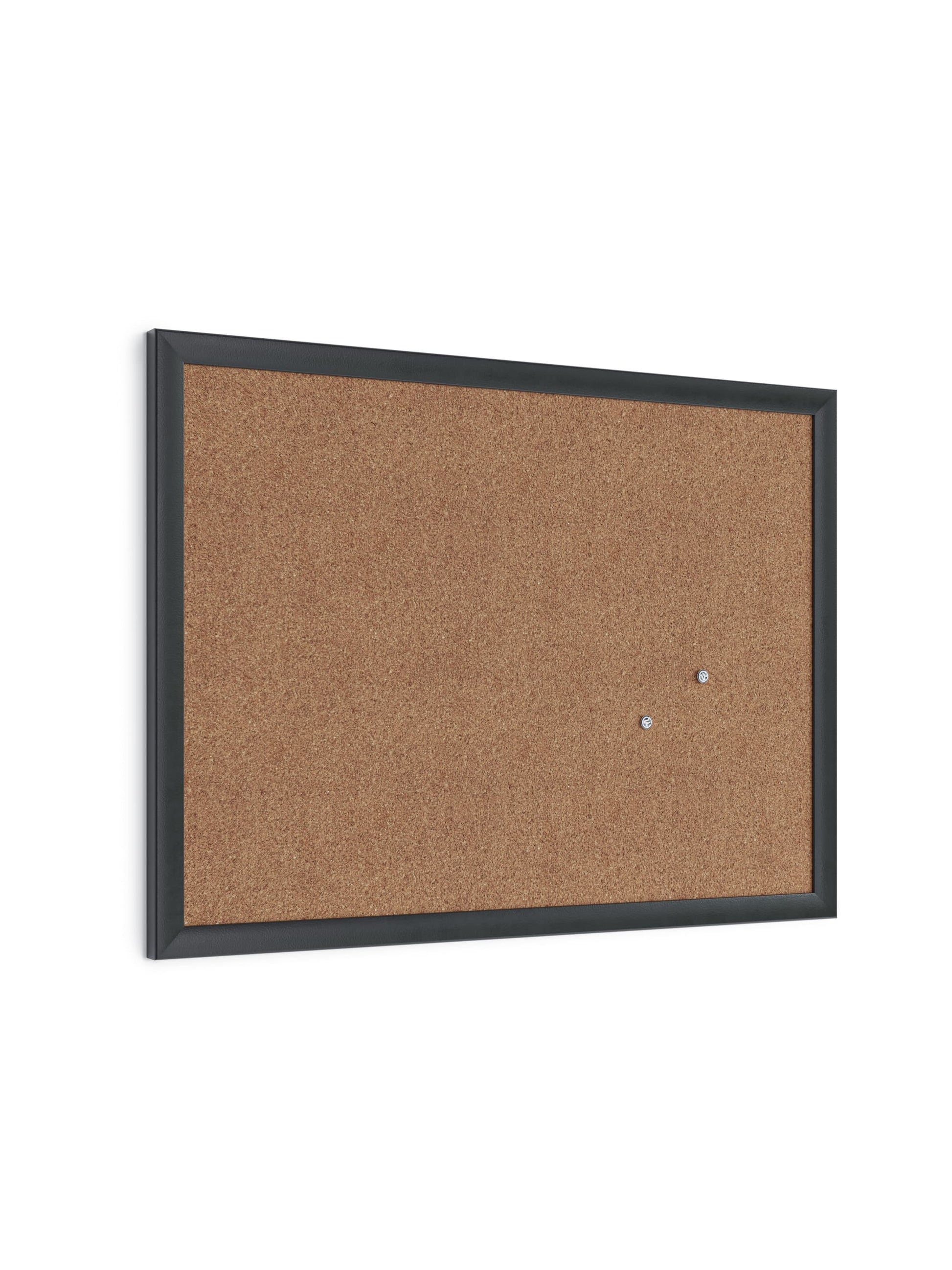 MDF Frame Cork Board, Black, Natural, 2" x 1", 2' or smaller, Natural, 2" X 1" Size, Set of 1, 812296020262