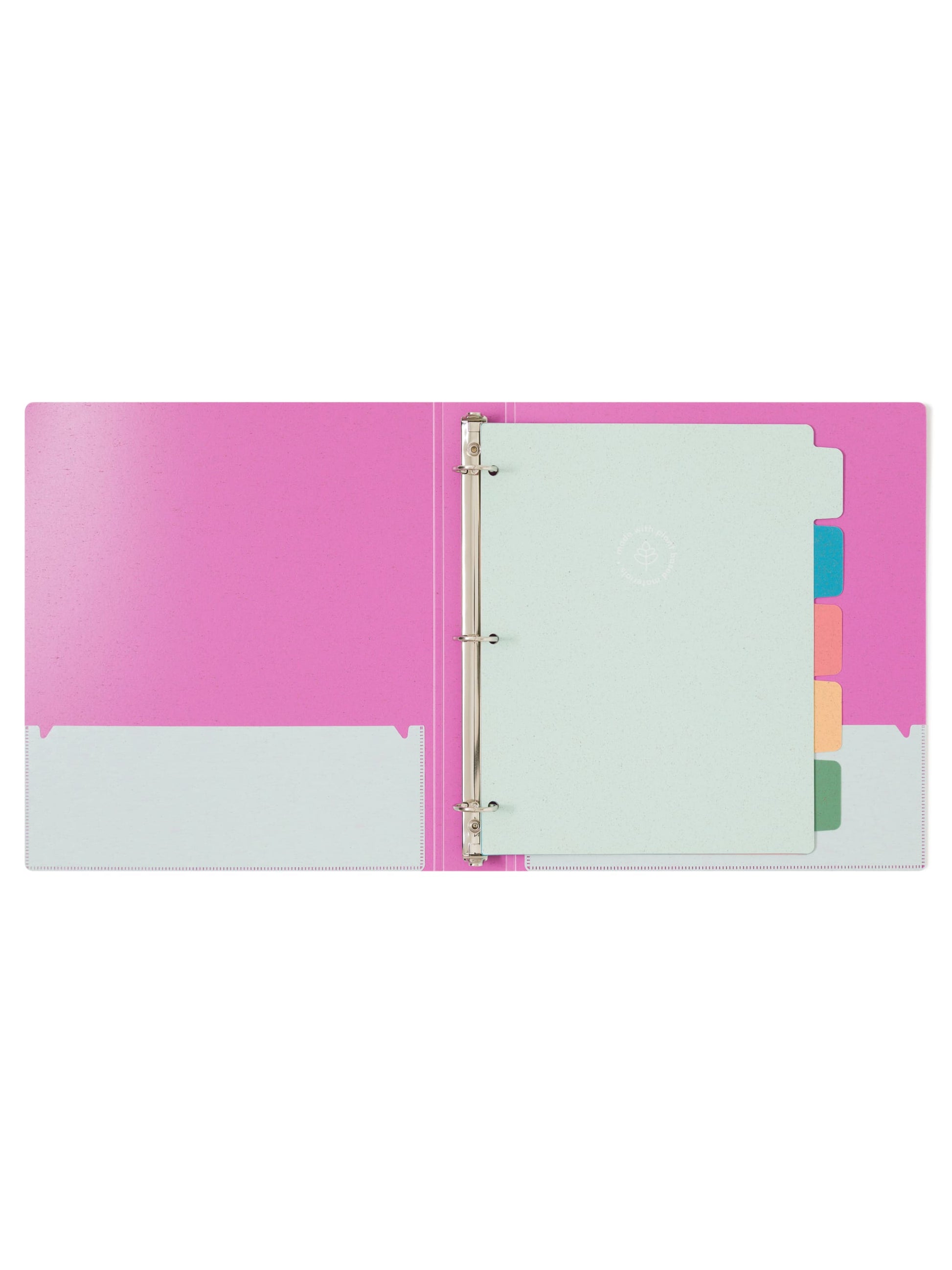 U-Eco Poly Binder with 5 Tab Dividers, U-Eco, 1/5 Cut, 2 Pockets, 5 Dividers, Orchid, Orchid, Set of 6, 843463166063
