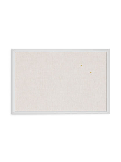 U Brands White Décor Frame Linen Bulletin Board, 30" x 20"