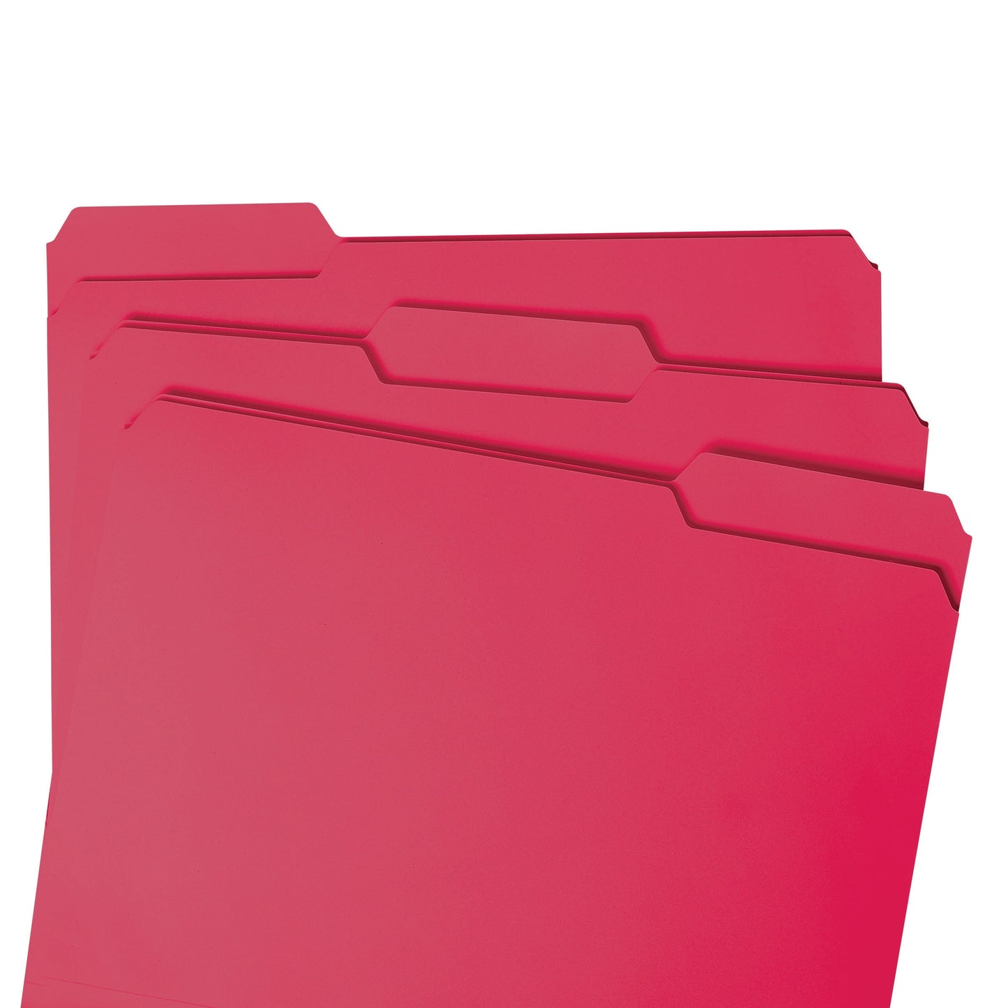 Standard File Folders, 1/3-Cut Tab, Red Color, Letter Size, Set of 100, 086486127431