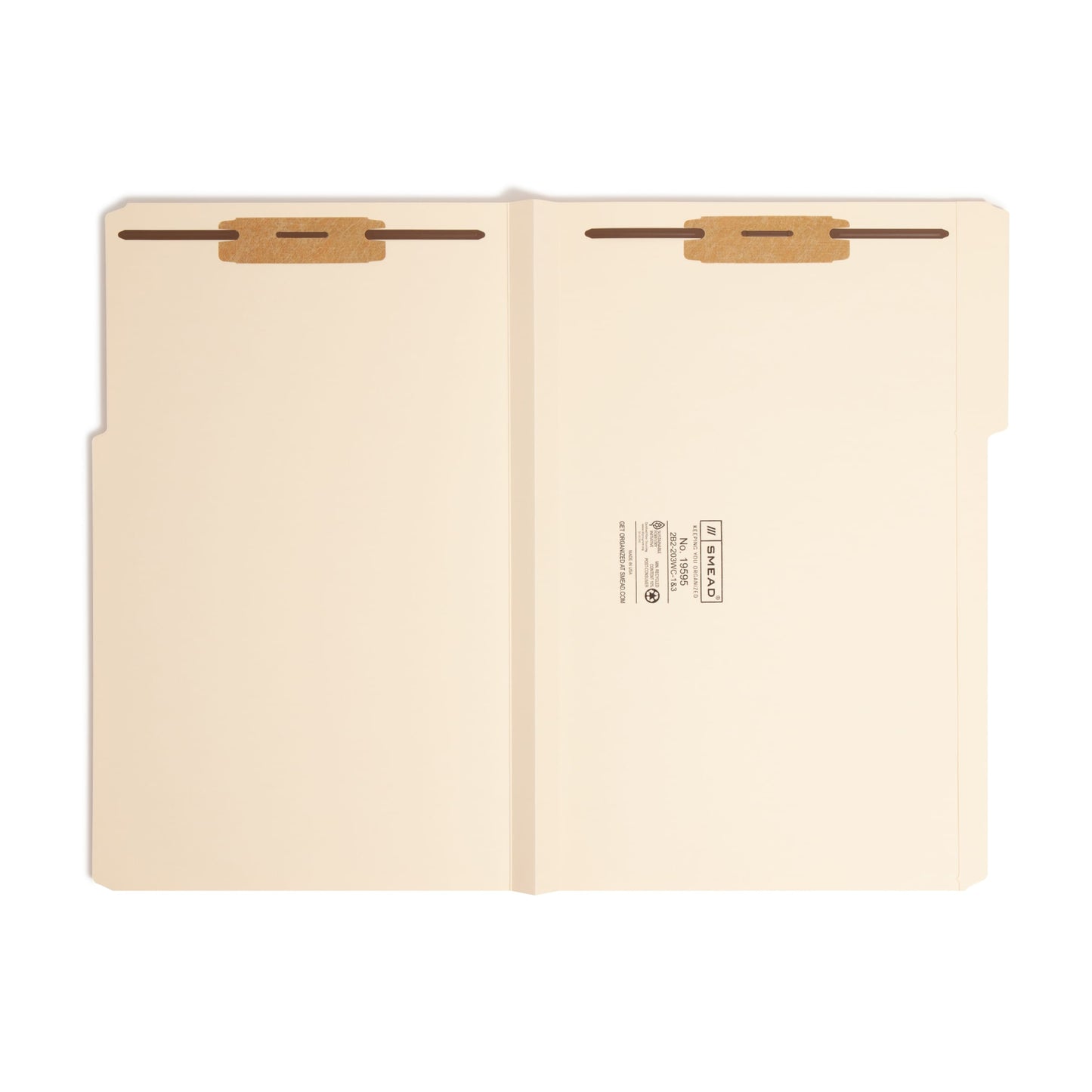 Reinforced Tab Fastener File Folders, 1 1/2 inch Expansion, 1/3-Cut Tab, Manila Color, Legal Size, Set of 50, 086486195959