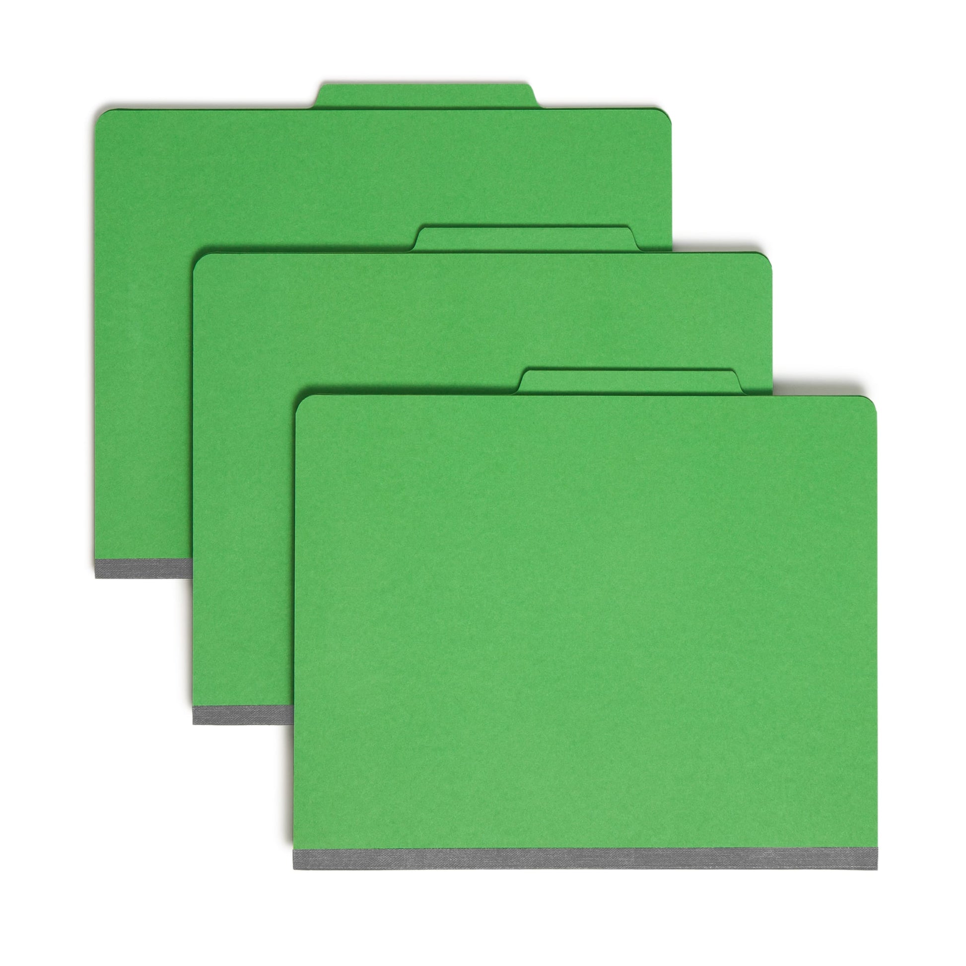 Classification File Folders, 1 Divider, 2 inch Expansion, Green Color, Letter Size, Set of 10, 30086486137028