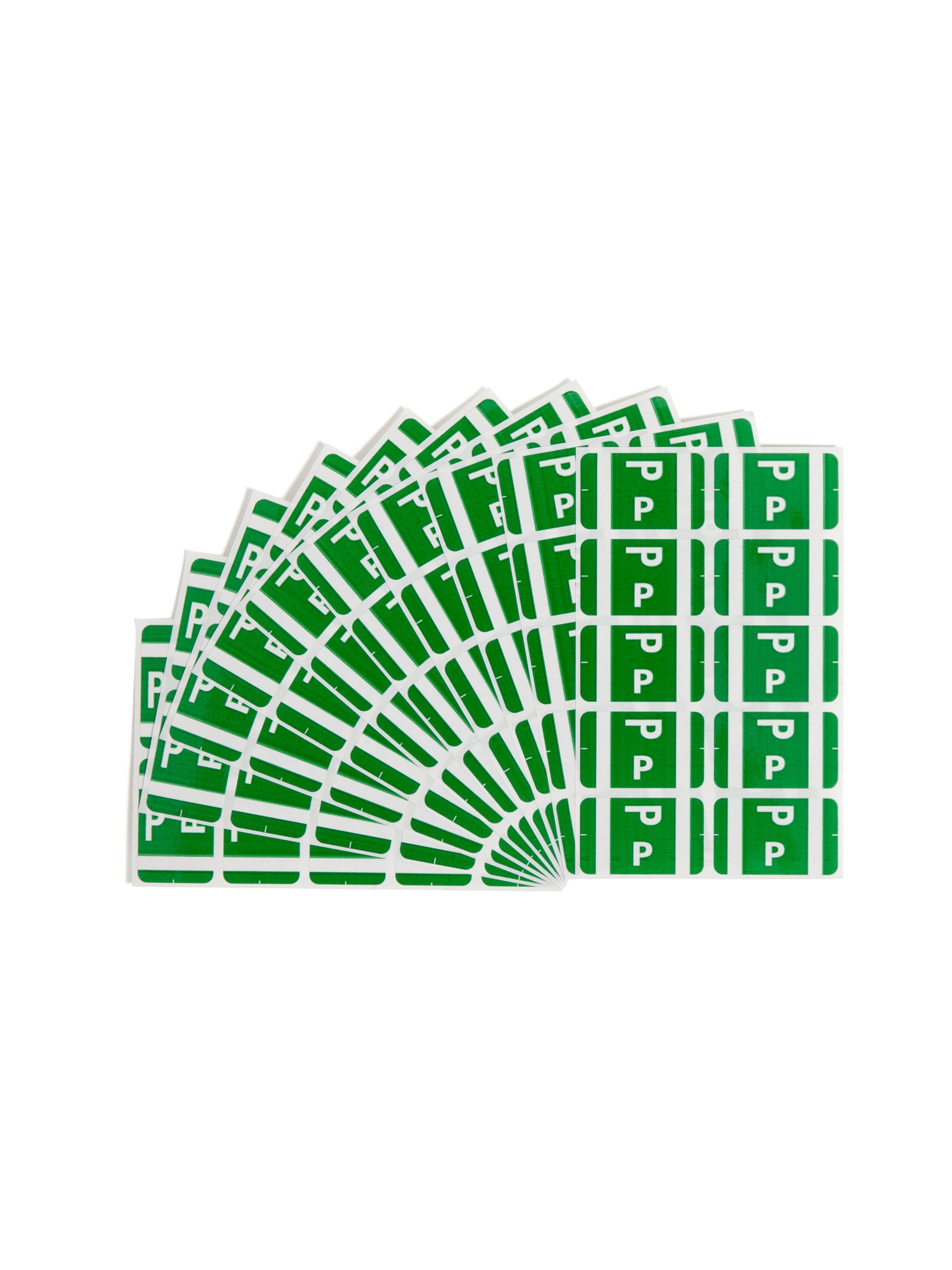 AlphaZ® ACCS Color Coded Alphabetic Labels - Sheets, Dark Green Color, 1" X 1-5/8" Size, Set of 100, 086486671866