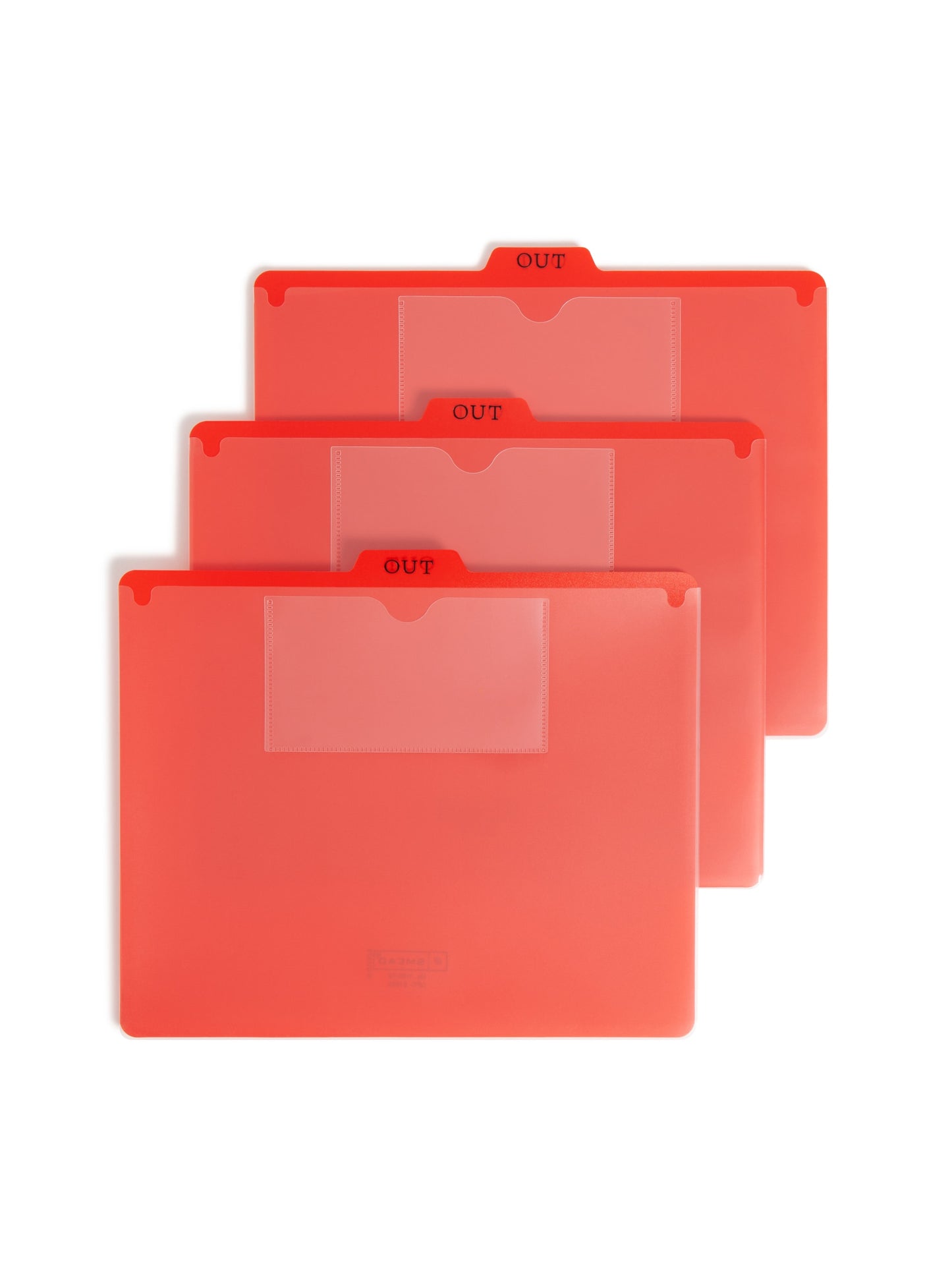 Poly Out Guides, 1/5-Cut Tab, Center Position, Red Color, Letter Size, Set of 50, 086486519205