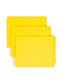 Shelf-Master® Reinforced Tab End Tab File Folders, Straight-Cut Tab, Yellow Color, Letter Size, Set of 100, 086486259101