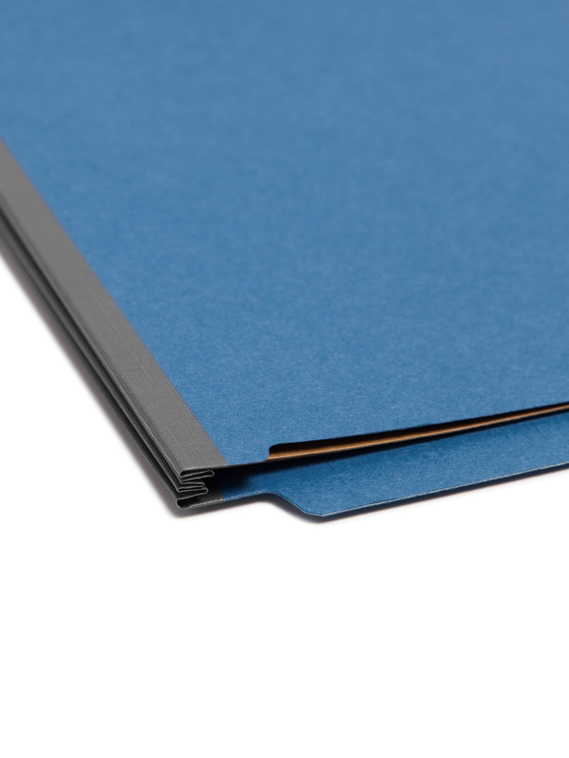 SafeSHIELD® Pressboard End Tab Classification File Folders, Straight-Cut Tab, 2 inch Expansion, 2 Divider, Dark Blue Color, Letter Size, Set of 10, 30086486267848