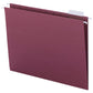 Standard Hanging File Folders with 1/5-Cut Tabs, Maroon Color, Letter Size, Set of 25, 086486640732