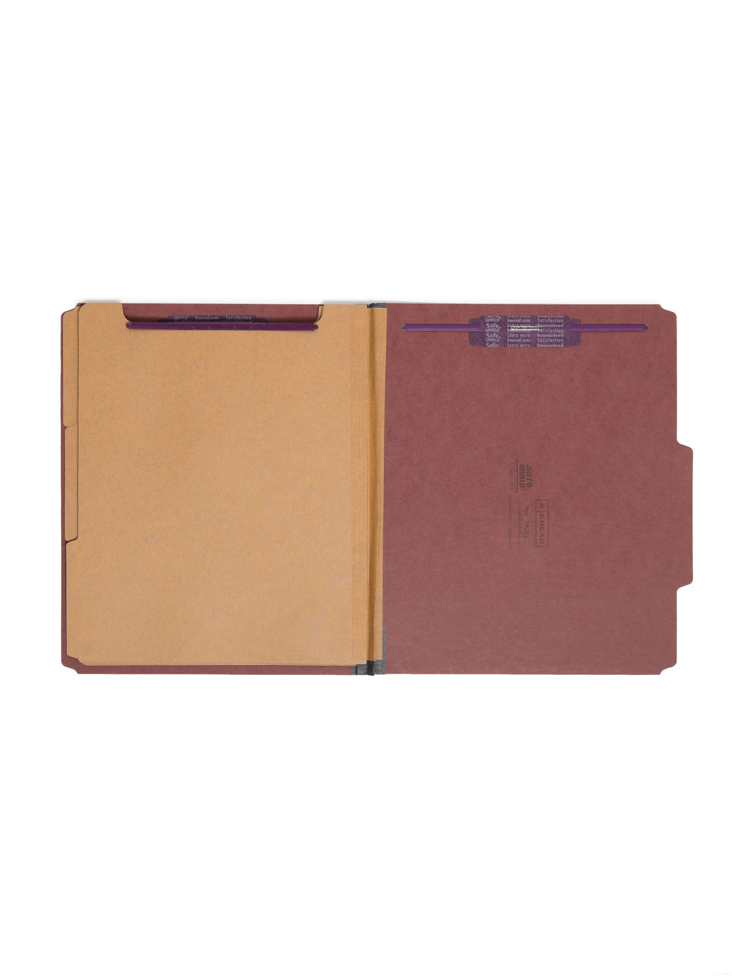 SafeSHIELD® Pressboard Classification File Folders, 3 Dividers, 3 inch Expansion, 2/5-Cut Tab, Red Color, Letter Size, Set of 0, 30086486140929