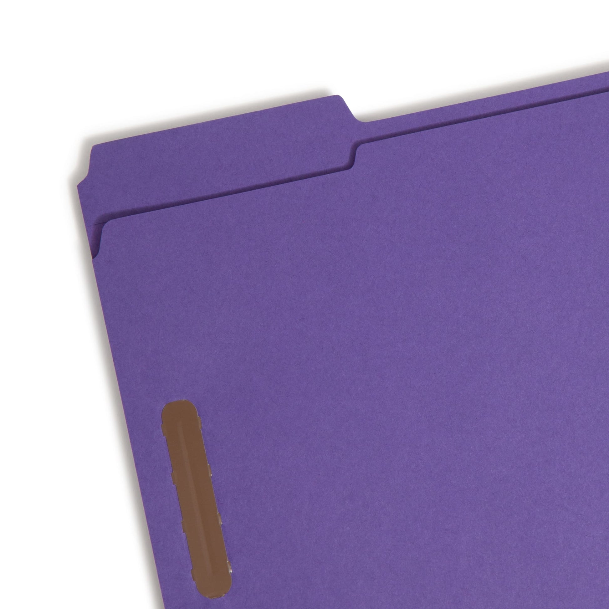 Reinforced Tab Fastener File Folders, 1/3-Cut Tab, 2 Fasteners, Purple Color, Letter Size, Set of 50, 086486130400