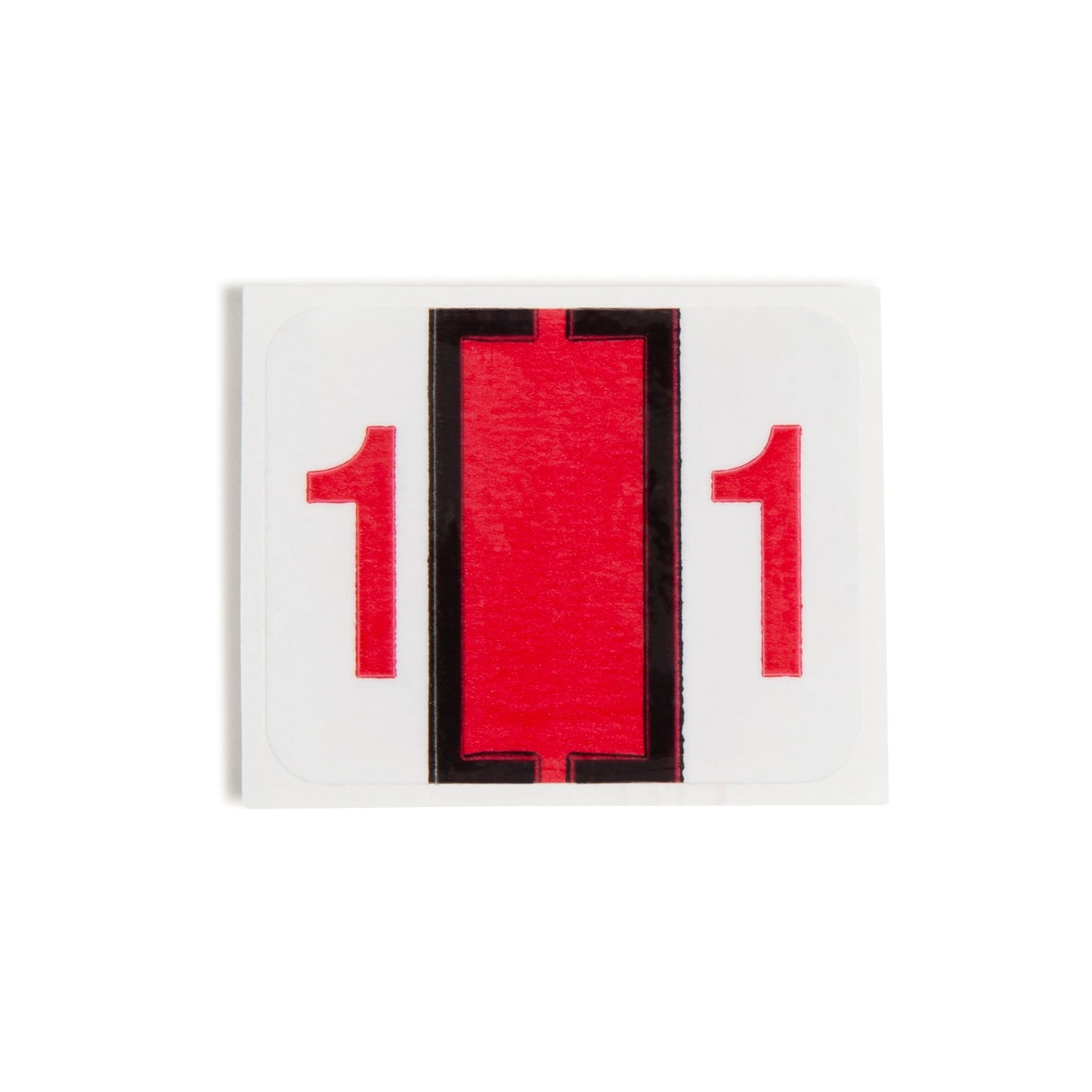 BCCRN Bar Style Color-Coded Numeric Labels, 0-9 Rolls, Red Color, 1-1/4" X 1" Size, Set of 50, 086486673716