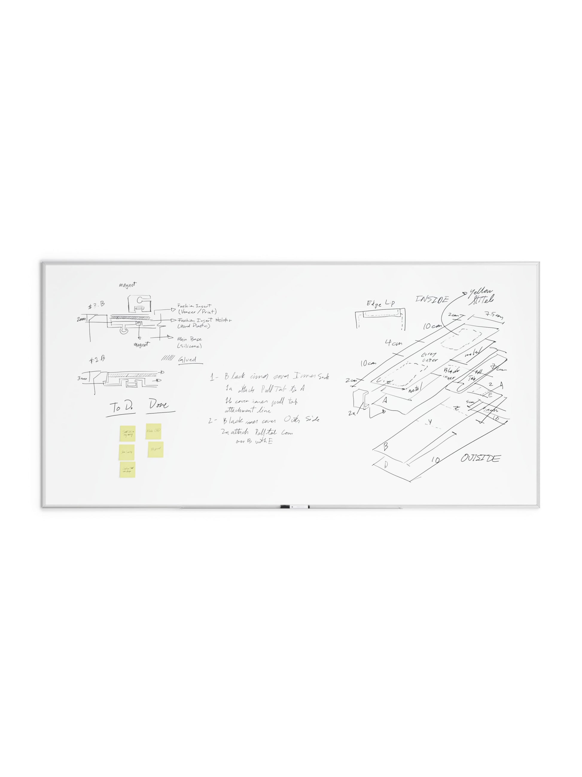 Metal Frame Melamine Dry Erase Board, Silver, White, 95" x 47", 8 x 4, White, 95" X 47" Size, Set of 1, 812296020644