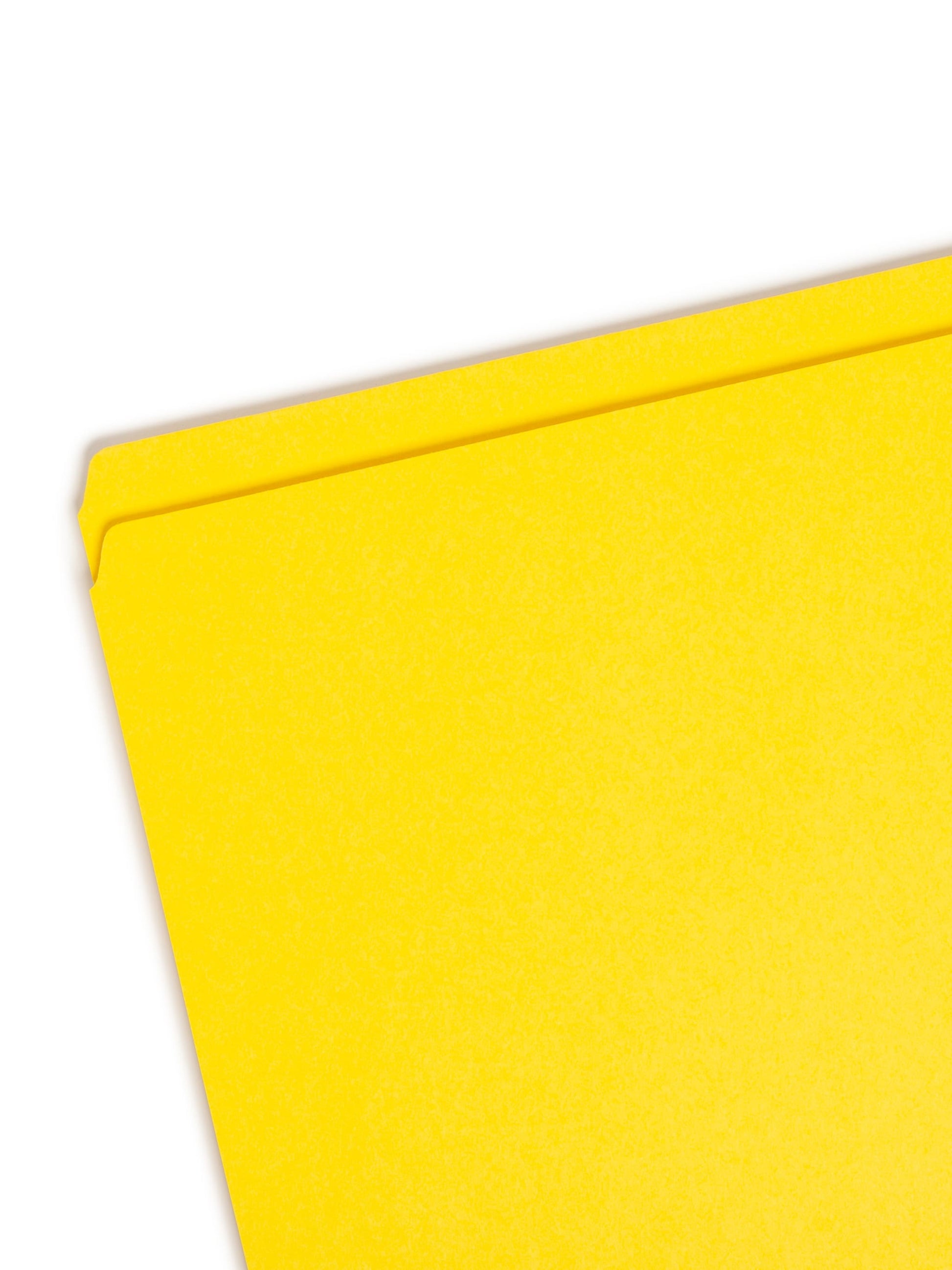 Reinforced Tab File Folders, Straight-Cut Tab, Yellow Color, Legal Size, Set of 100, 086486179102