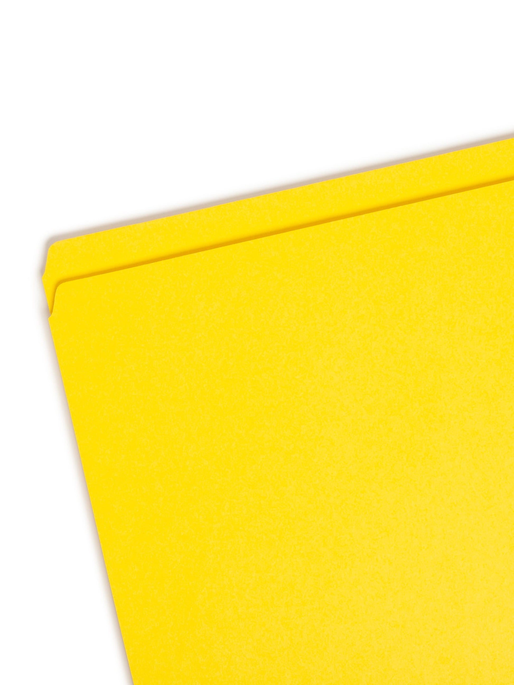 Reinforced Tab File Folders, Straight-Cut Tab, Yellow Color, Legal Size, Set of 100, 086486179102