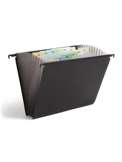 Poly Hanging Expanding File Folder, Black Color, Letter Size, Set of 1, 086486651257