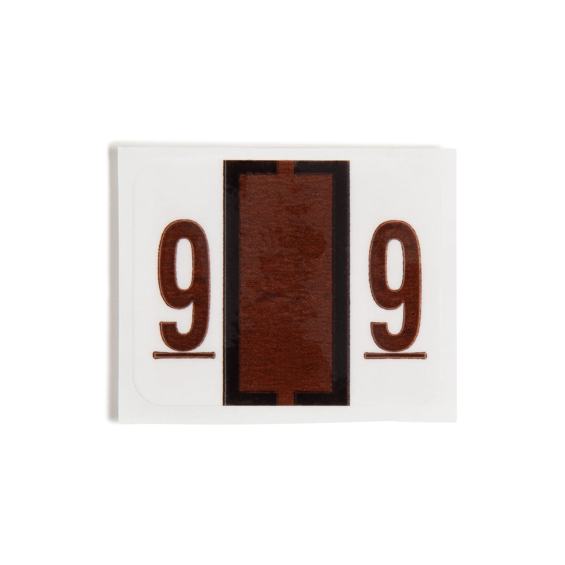 BCCRN Bar Style Color-Coded Numeric Labels, 0-9 Rolls, Brown Color, 1-1/4" X 1" Size, Set of 50, 086486673792