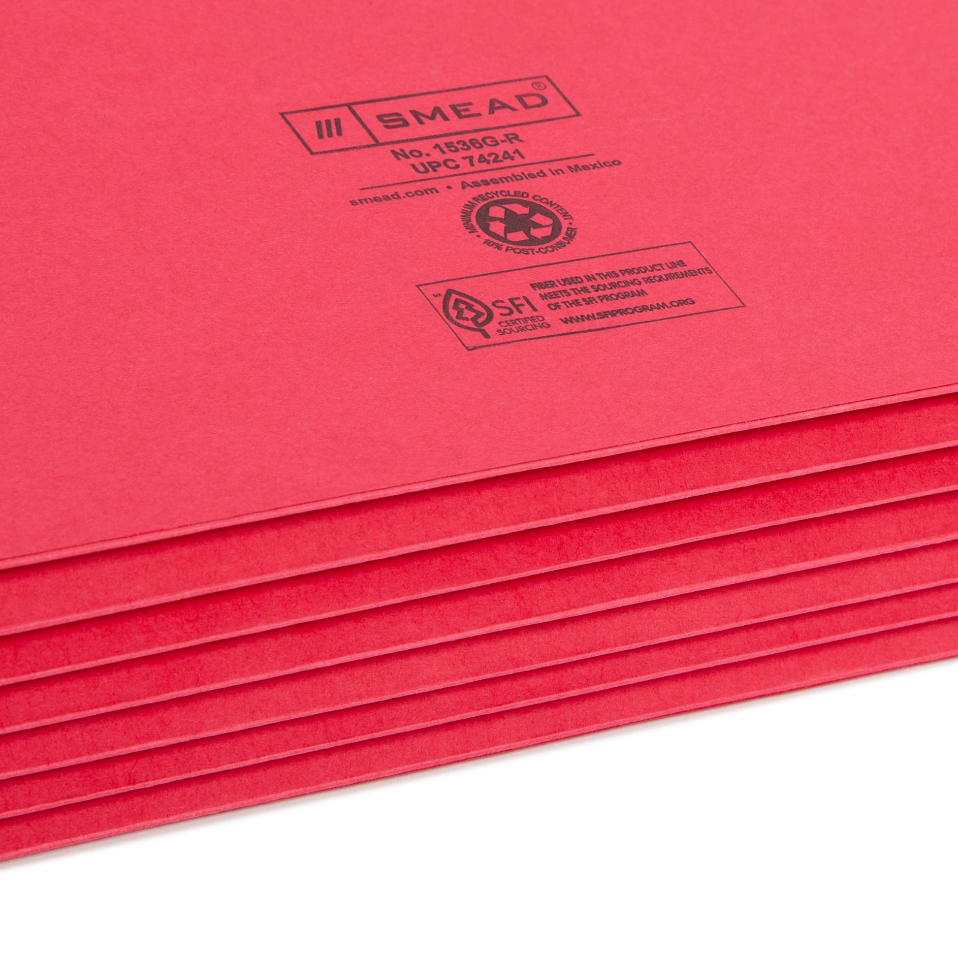 File Pockets, 5-1/4 inch Expansion, Straight-Cut Tab, Red Color, Legal Size, Set of 10, 30086486742413
