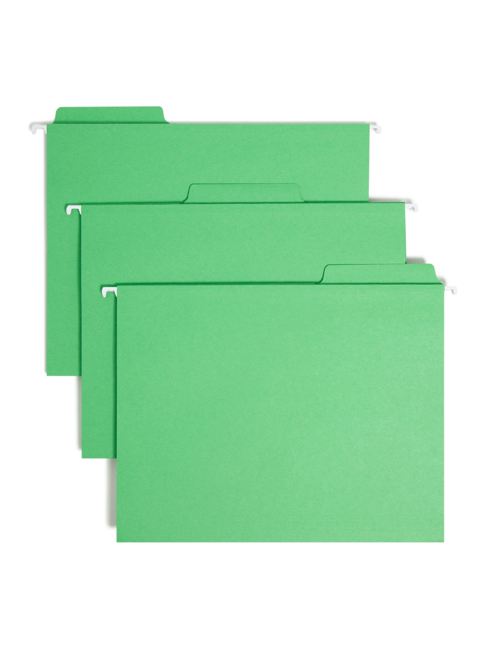 FasTab® Hanging File Folders, 1/3-Cut Tab, Green Color, Letter Size, Set of 20, 086486640985