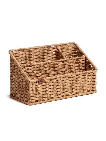 U Brands Woven Desktop Organizer, Woven, Brown