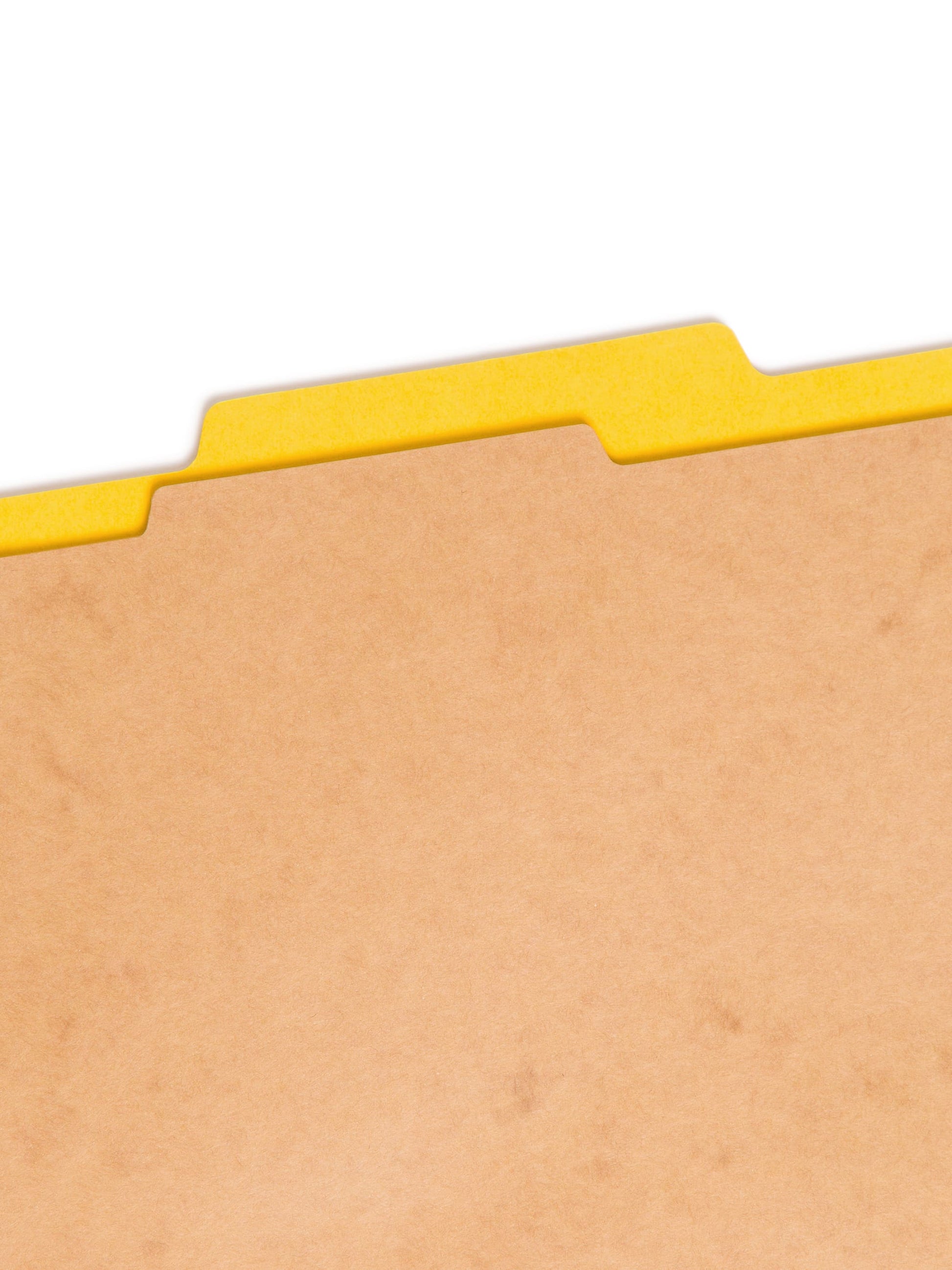 SafeSHIELD® Pressboard Classification File Folders, 1 Divider, 2 inch Expansion, Yellow Color, Legal Size, 