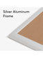 Metal Frame Cork Board, Silver, Brown, 23" x 17", 2' or Smaller, Brown, 23" X 17" Size, Set of 1, 812296020200