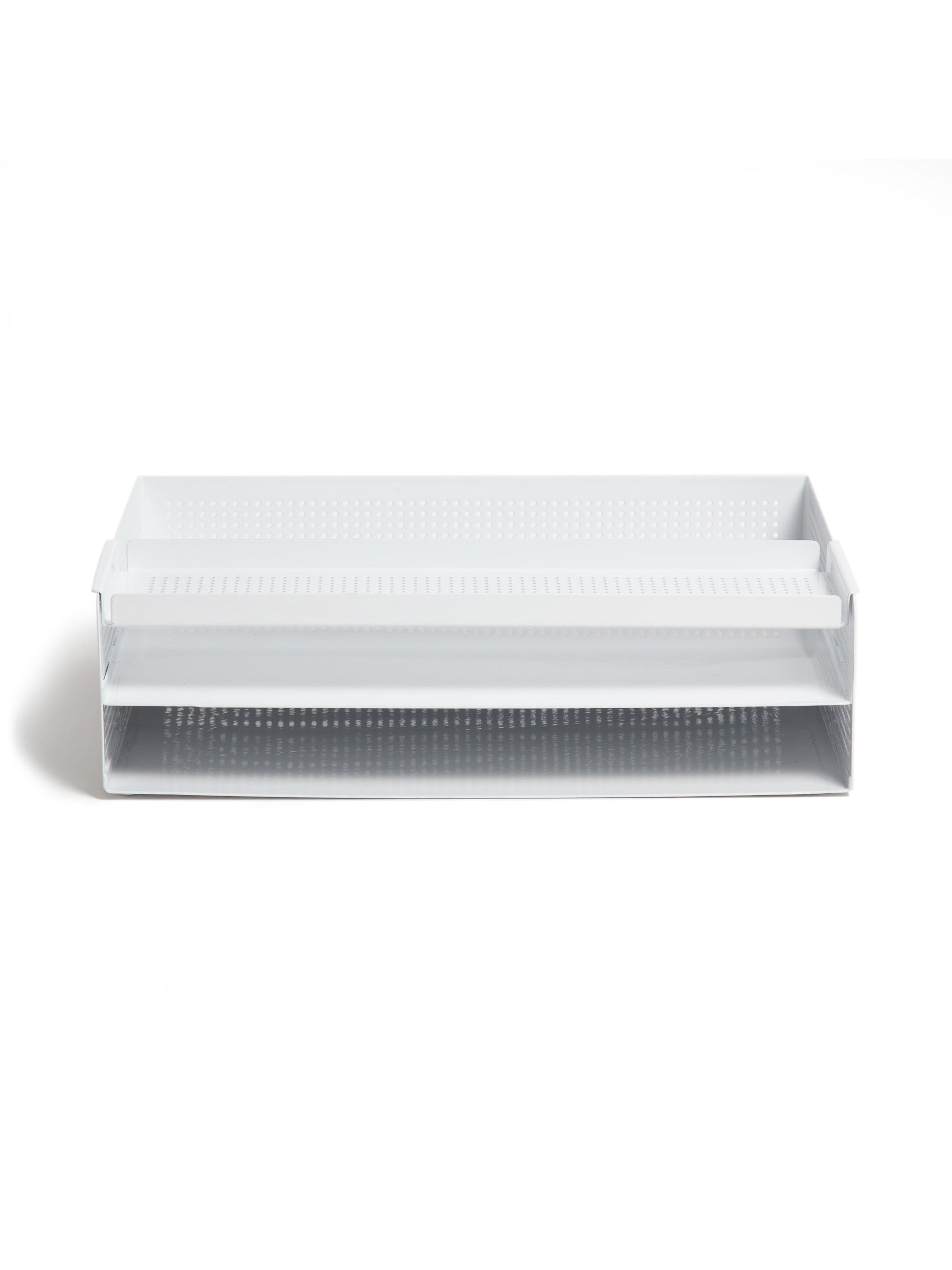 Perf Metal Paper Tray, Modern Perforated, White, White, Set of 1, 843463157184