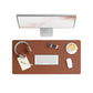 Vegan Leather Desk Pad, Saddle Color, 31.5"X15.7" Size, Set of 1, 086486648325